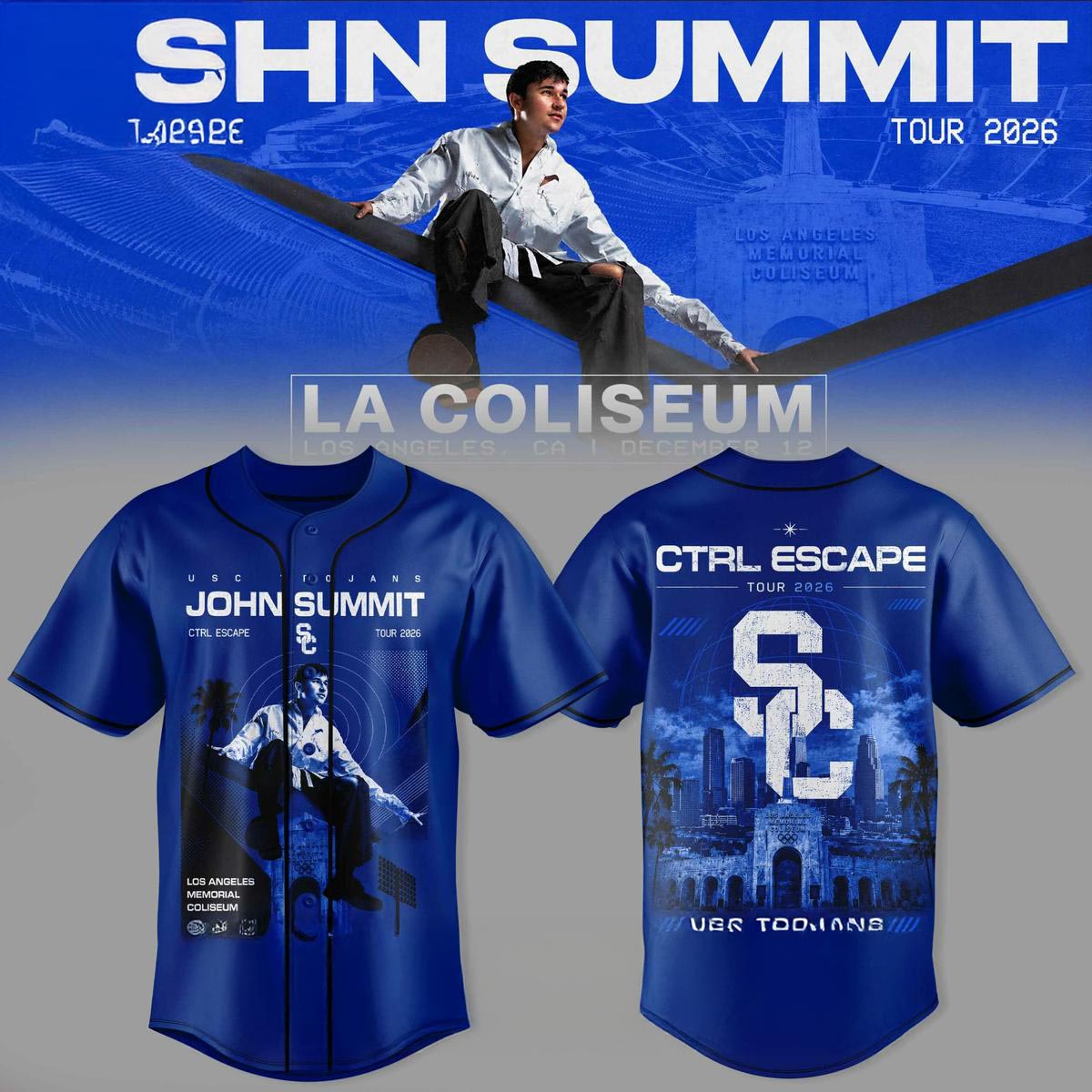 JhnSmt USC Trojans CTRL Escape Tour 2026 John Summit Los Angeles CA Baseball Jersey EDM Music College Fan Concert Apparel 2 - Unicasport JhnSmt USC Trojans CTRL Escape Tour 2026 John Summit Los Angeles CA Baseball Jersey EDM Music College Fan Concert Apparel