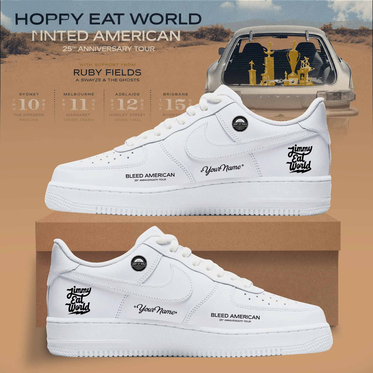 Jimmy Eat World Bleed American 25 Years Air Force 1 Sneakers Fan Gift