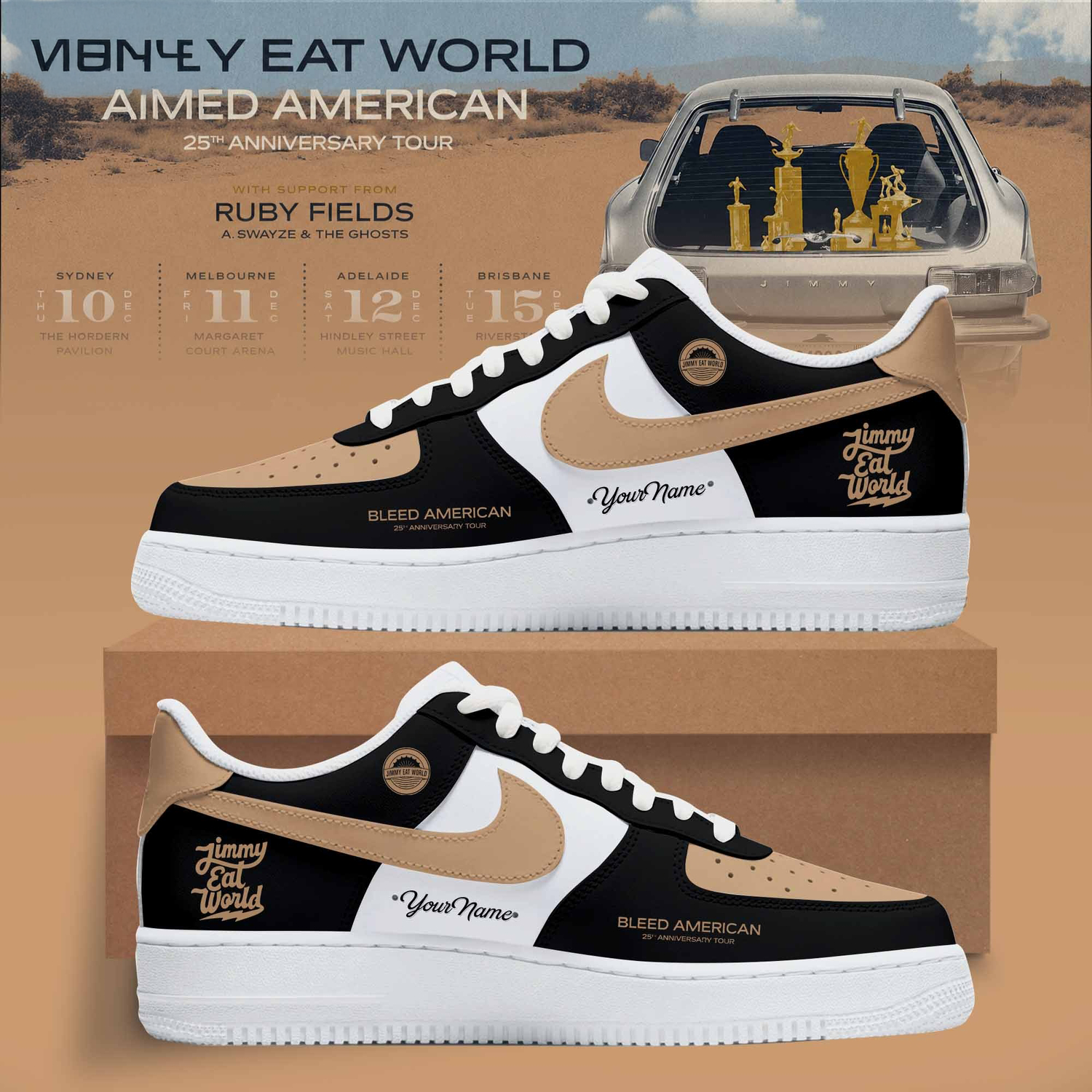 Jimmy Eat World Bleed American 25 Years Custom Air Force 1 Shoes