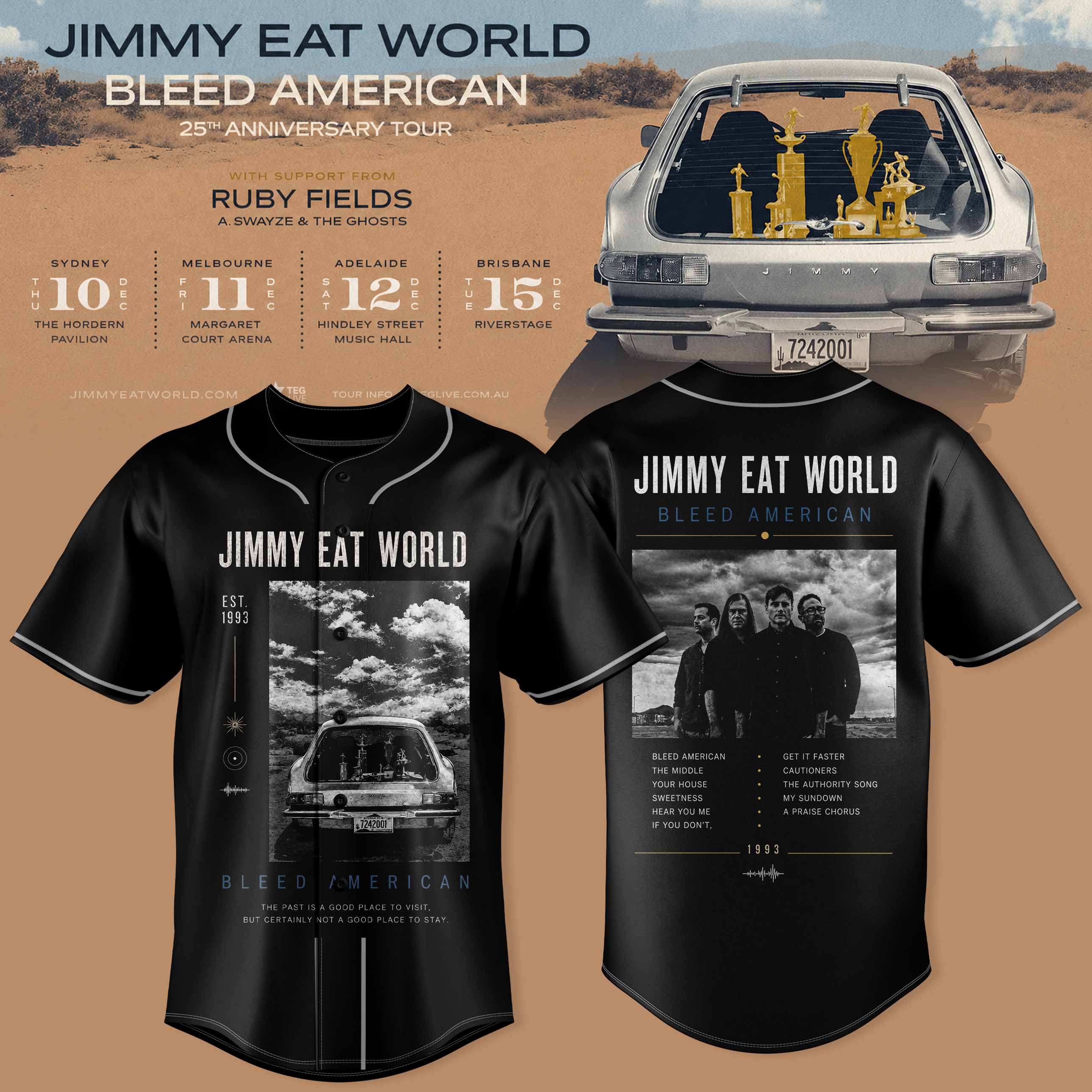 Jimmy Eat World Bleed American 25 Years Limited Baseball Jersey Gifts For Fans1