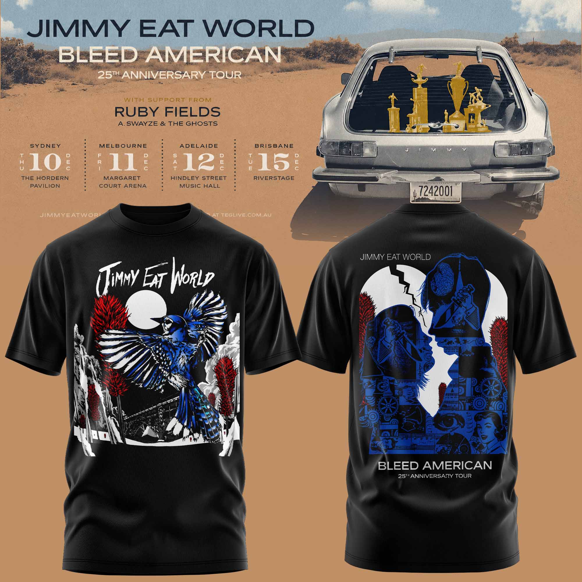 Jimmy Eat World Bleed American 25 Years Limited Edition T Shirt