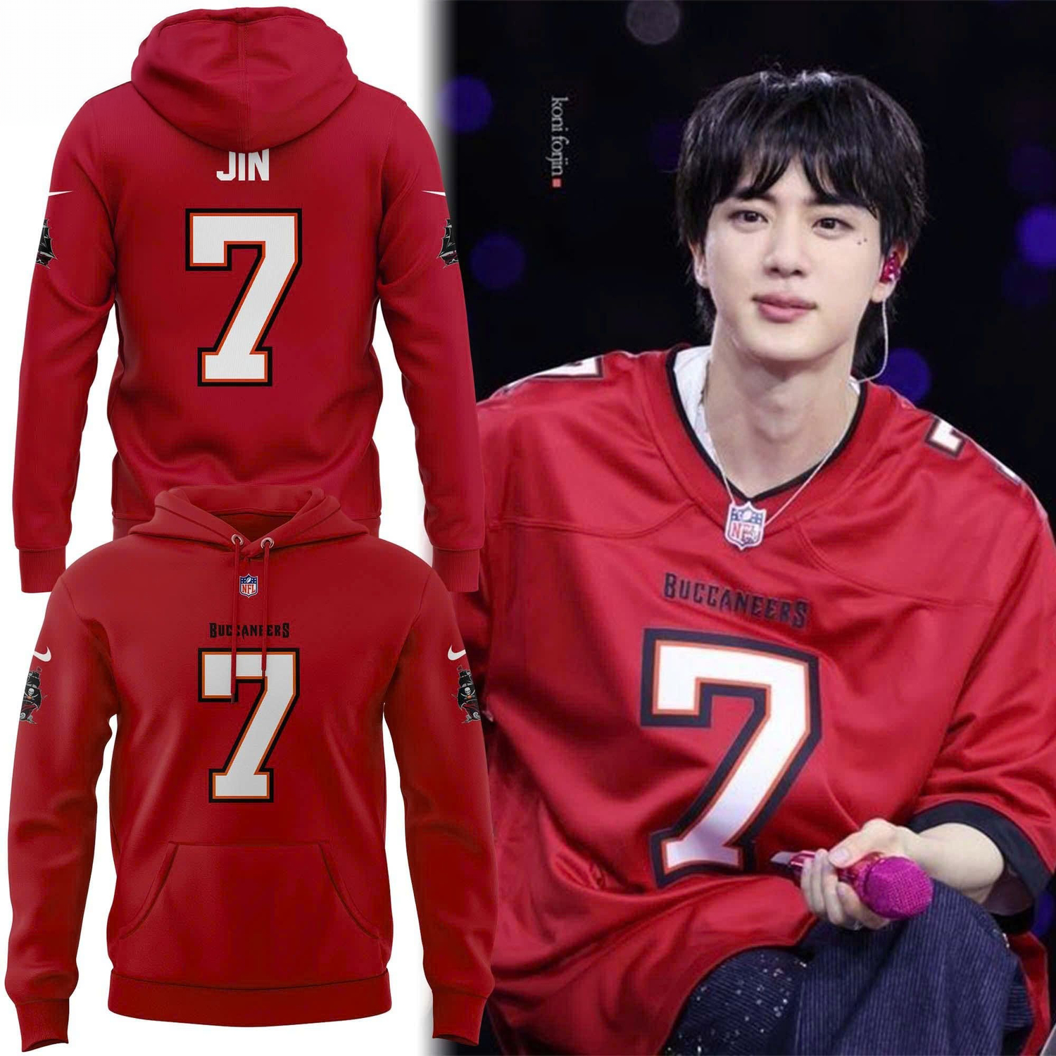 Jin BTS x Tampa Bay Buccaneers Limited Unisex Hoodie