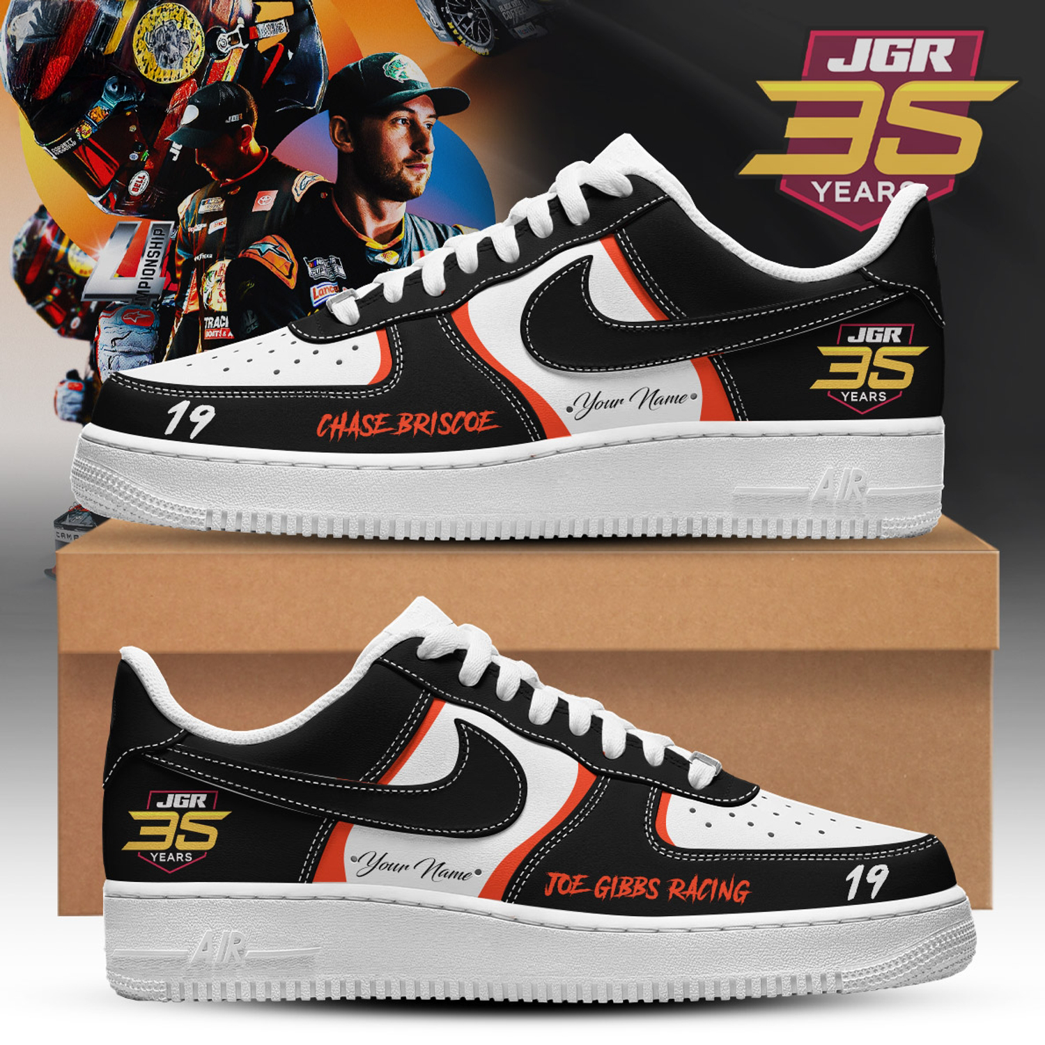 Joe Gibbs Racing Chase Briscoe 2026 Limited Edition High Top Sneakers NASCAR Fan Gift