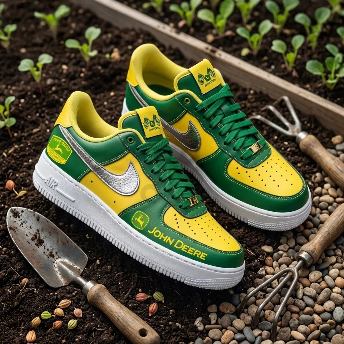John Deere Yellow Green Custom Air Force 1 Sneakers Collection