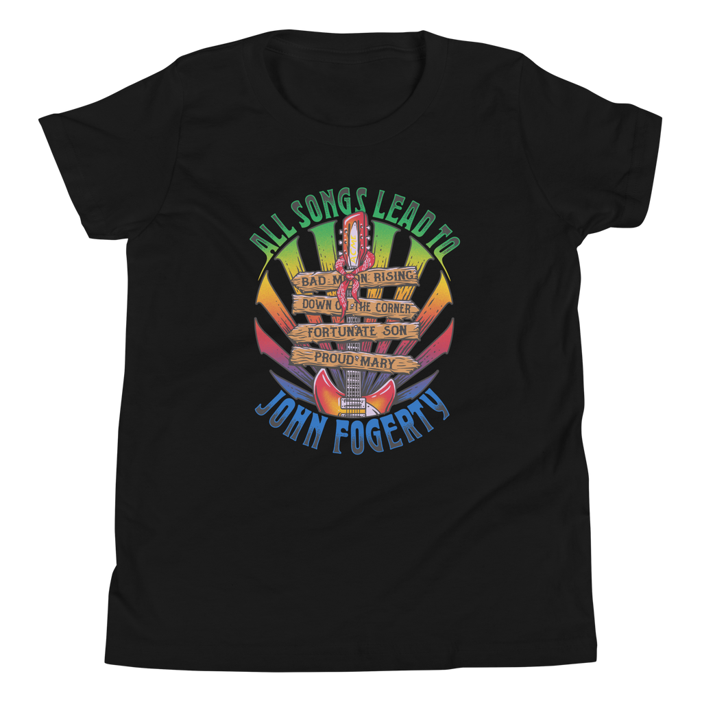John Fogerty All Songs Lead To Fogerty Youth Tee, Official Fan Apparel