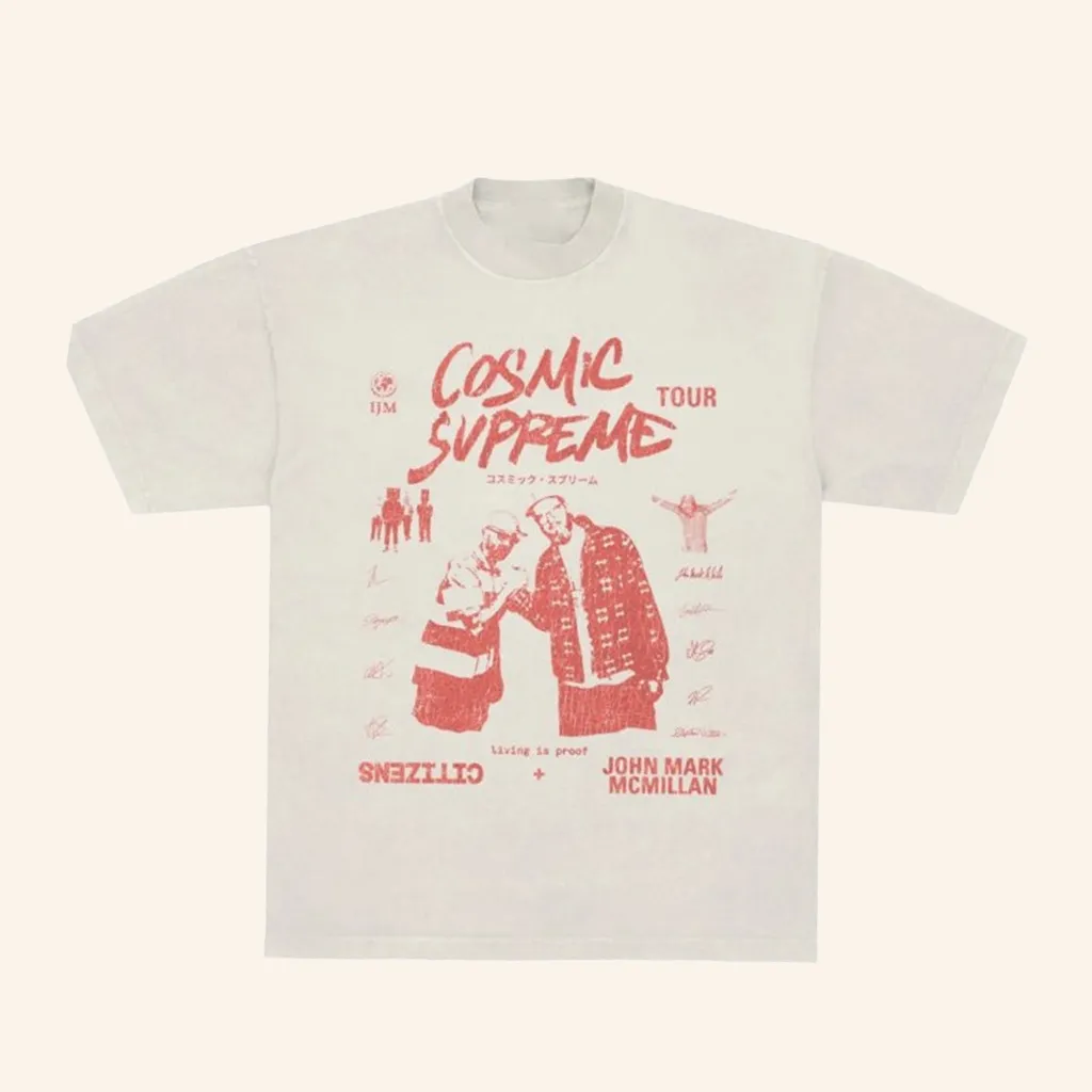 John Mark Mcmillan Merch Cosmic Supreme Tour Living Is Proof TShirt Gifts For Fans