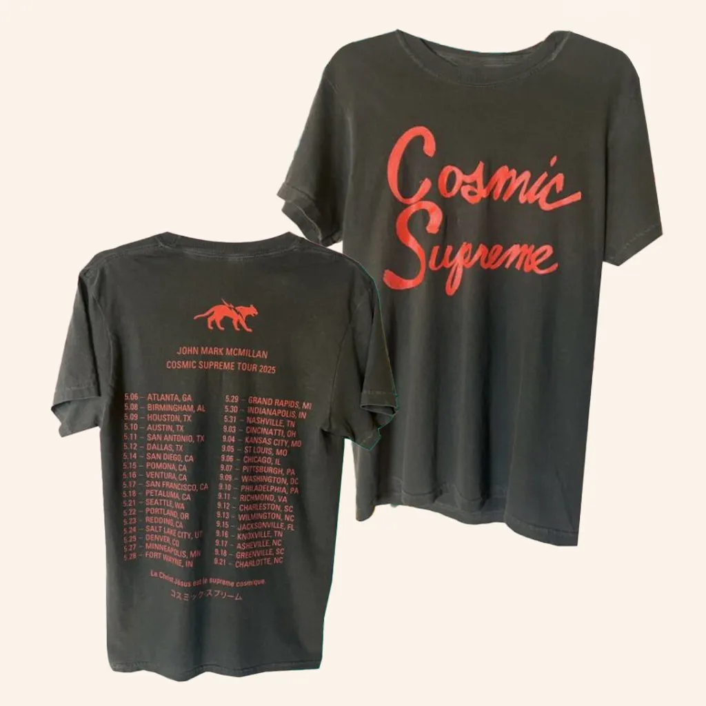 John Mark Mcmillan Merch Cosmic Supreme Tour TShirt Gifts For Music Lovers