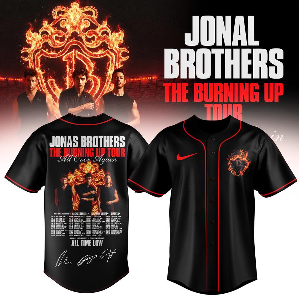 Jonas Brothers 2026 Burning Up Tour Baseball Jersey Pop Rock Concert Fan Gear 1 - Unicasport Jonas Brothers 2026 Burning Up Tour Baseball Jersey Pop Rock Concert Fan Gear