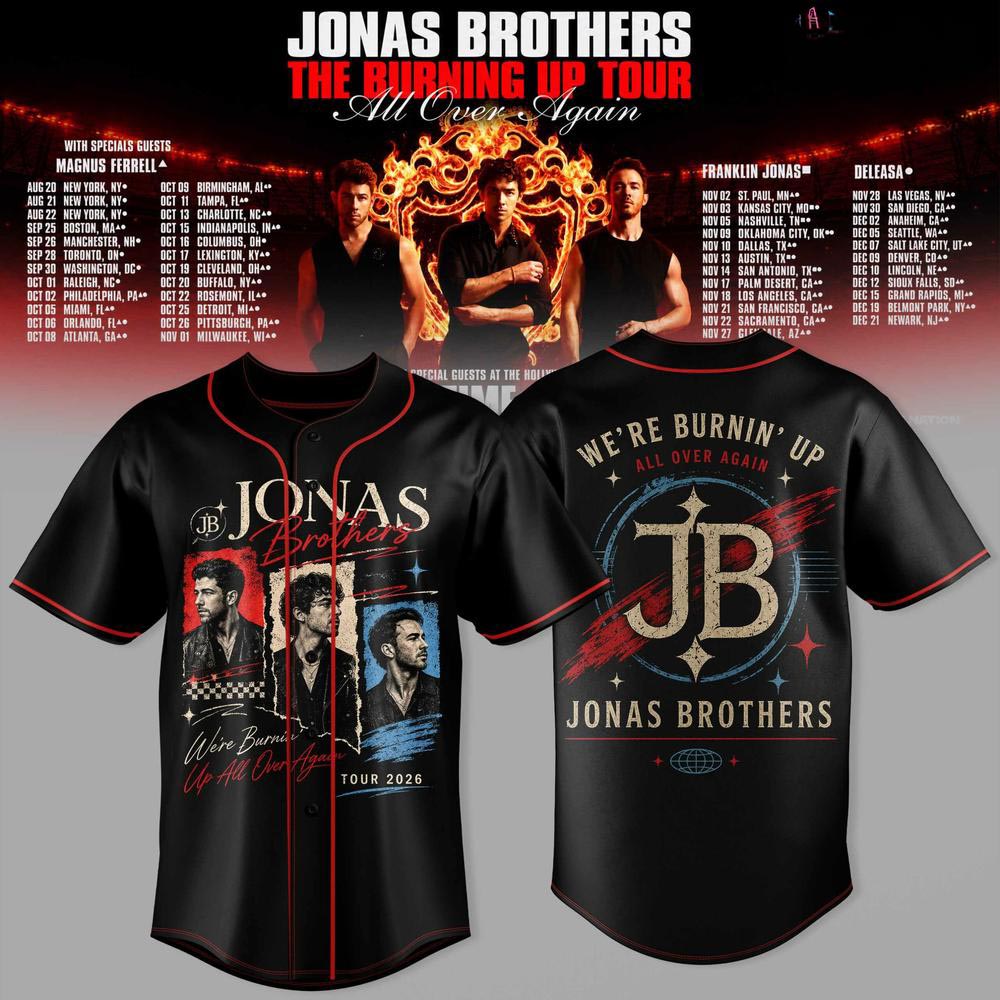 Jonas Brothers Burning Up All Over Again Baseball Jersey Pop Music Fan Gear 2 - Unicasport Jonas Brothers Burning Up All Over Again Baseball Jersey Pop Music Fan Gear