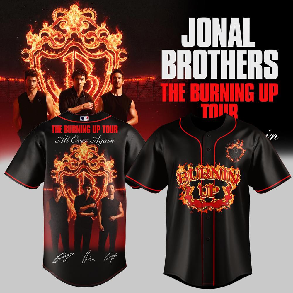 Jonas Brothers Burning Up Tour 2026 Baseball Jersey Concert Music Fanwear 2 - Unicasport Jonas Brothers Burning Up Tour 2026 Baseball Jersey Concert Music Fanwear
