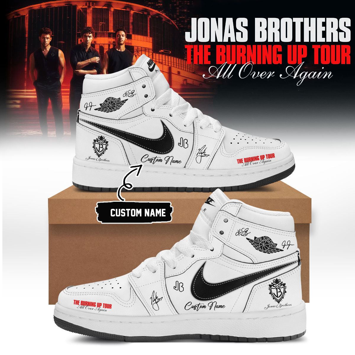 Jonas Brothers Burning Up Tour All Over Again Exclusive Concert Shoes