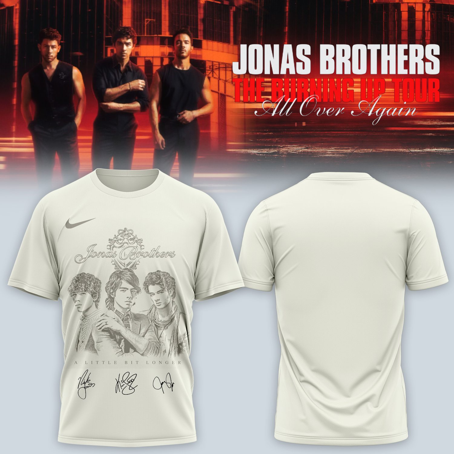 Jonas Brothers Burning Up Tour All Over Again Premium T Shirt Gifts For Fans