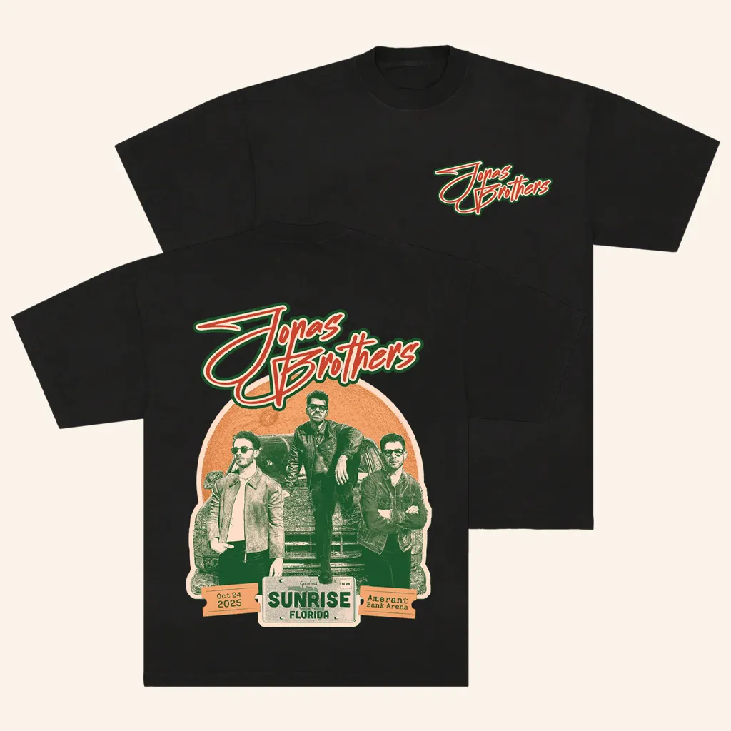 Jonas Brothers Merch Greetings From Your Hometown Sunrise FL TShirt Christmas Gifts For Guys