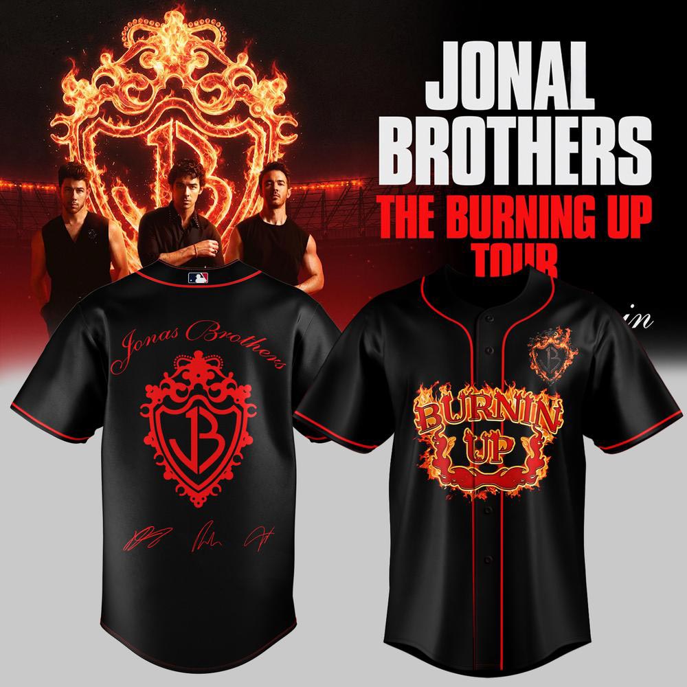 Jonas Brothers The Burning Up Tour All Over Again 2026 Baseball Jersey Pop Music Fan Apparel 1 - Unicasport Jonas Brothers The Burning Up Tour All Over Again 2026 Baseball Jersey Pop Music Fan Apparel