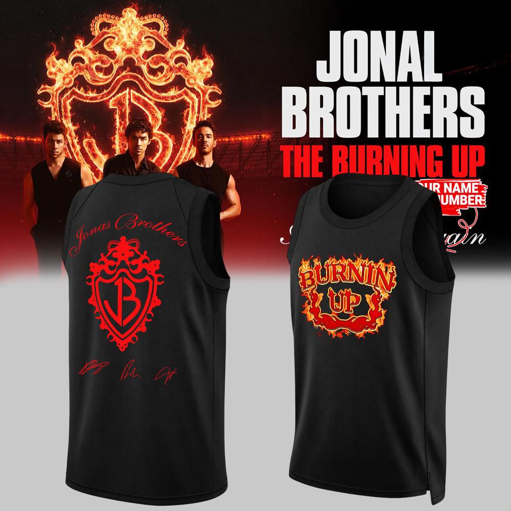 Jonas Brothers The Burning Up Tour All Over Again 2026 Basketball Jersey Music Fan Apparel 1 - Unicasport Jonas Brothers The Burning Up Tour All Over Again 2026 Basketball Jersey Music Fan Apparel