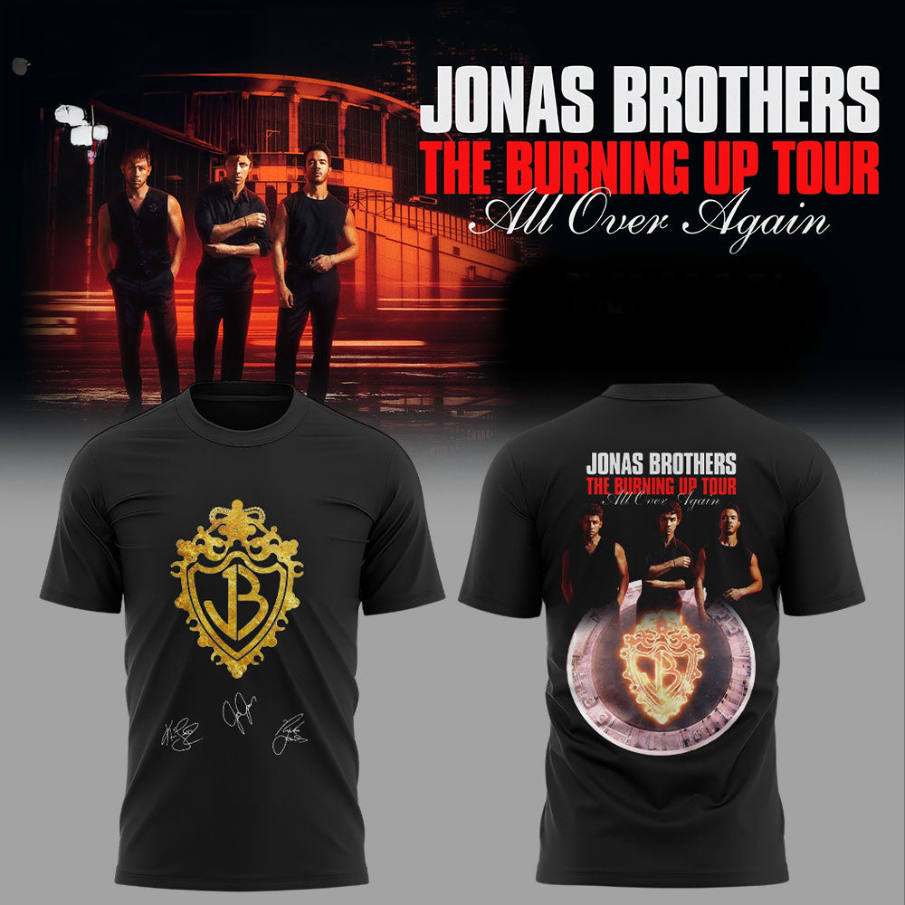 Jonas Brothers The Burning Up Tour All Over Again 2026 Concert Graphic T Shirt