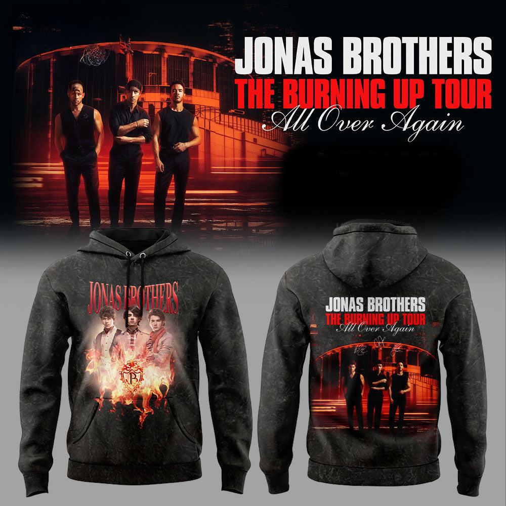 Jonas Brothers The Burning Up Tour All Over Again 2026 Limited Edition Hoodie