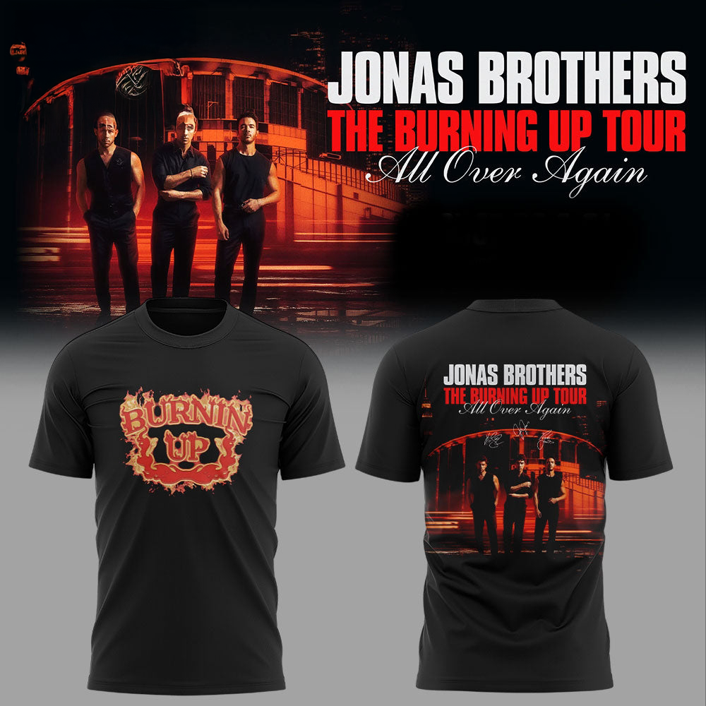 Jonas Brothers The Burning Up Tour All Over Again 2026 Premium Concert Tee