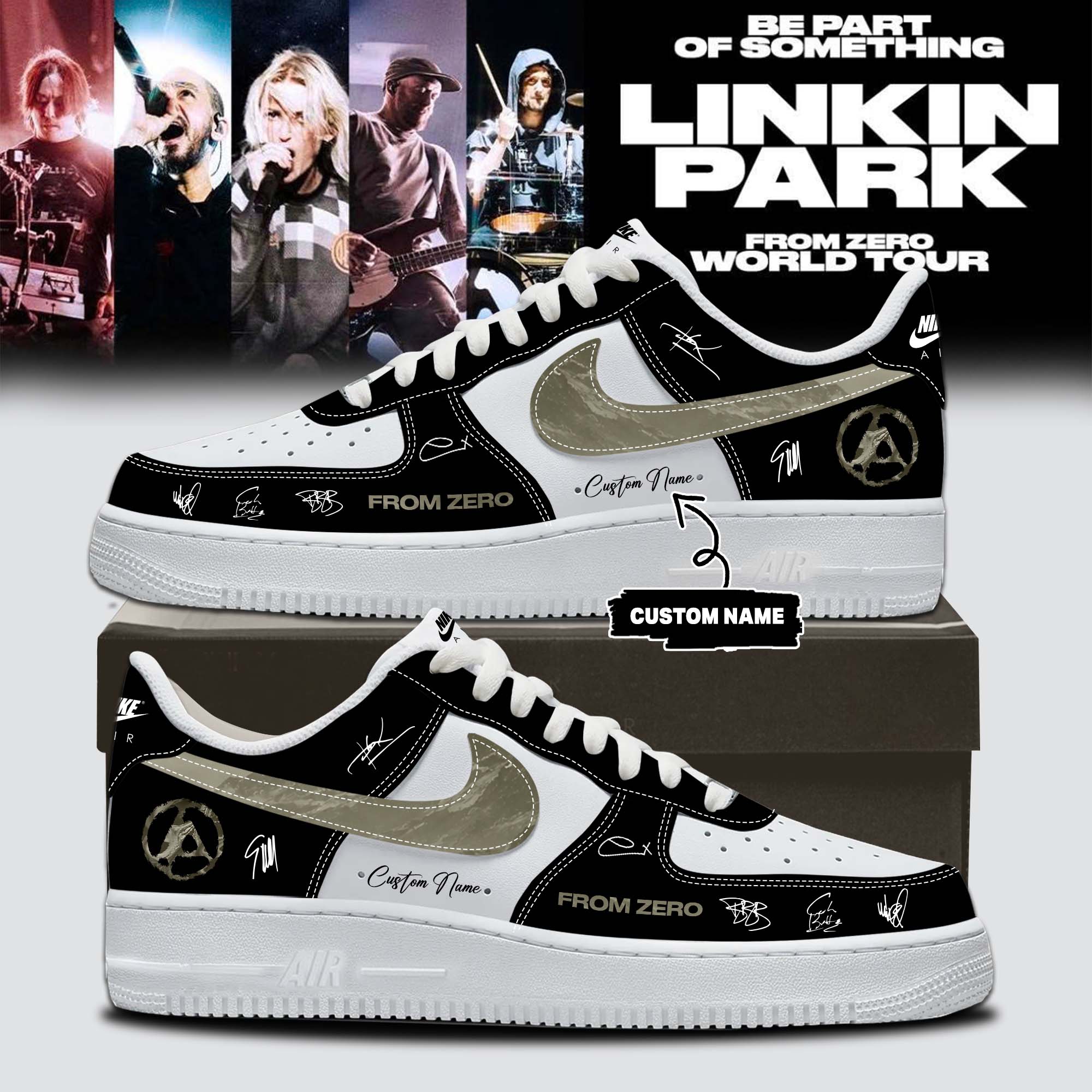 Jonas Brothers The Burning Up Tour All Over Again Limited Edition Signature Graphic Sneakers