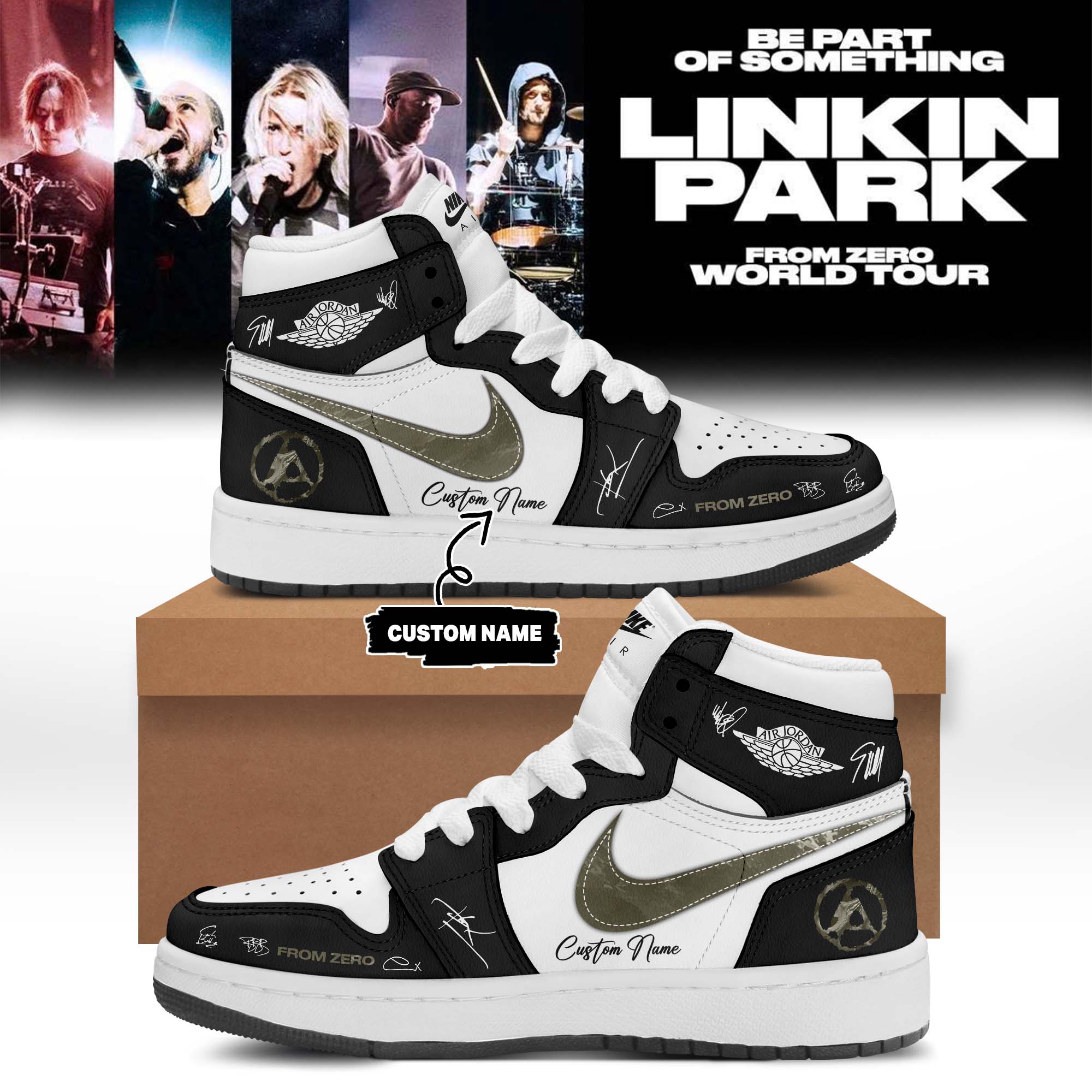 Jonas Brothers The Burning Up Tour All Over Again Limited Edition Signature Pullover Sneakers