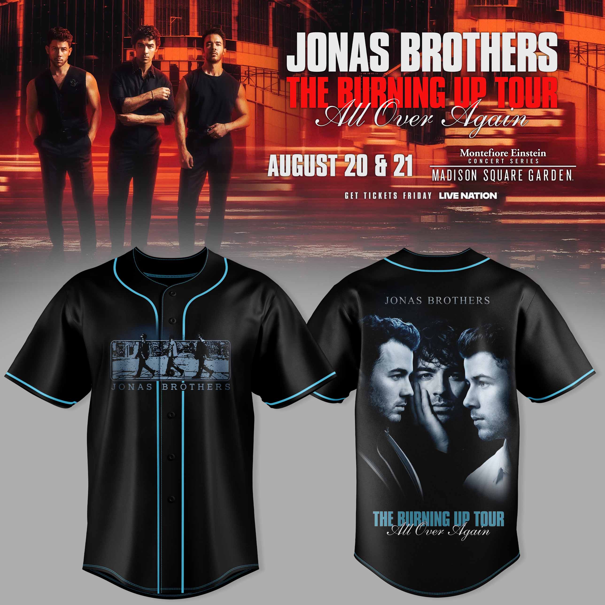 Jonas Brothers The Burning Up Tour Collector Baseball Jersey Edition Gifts For Fans