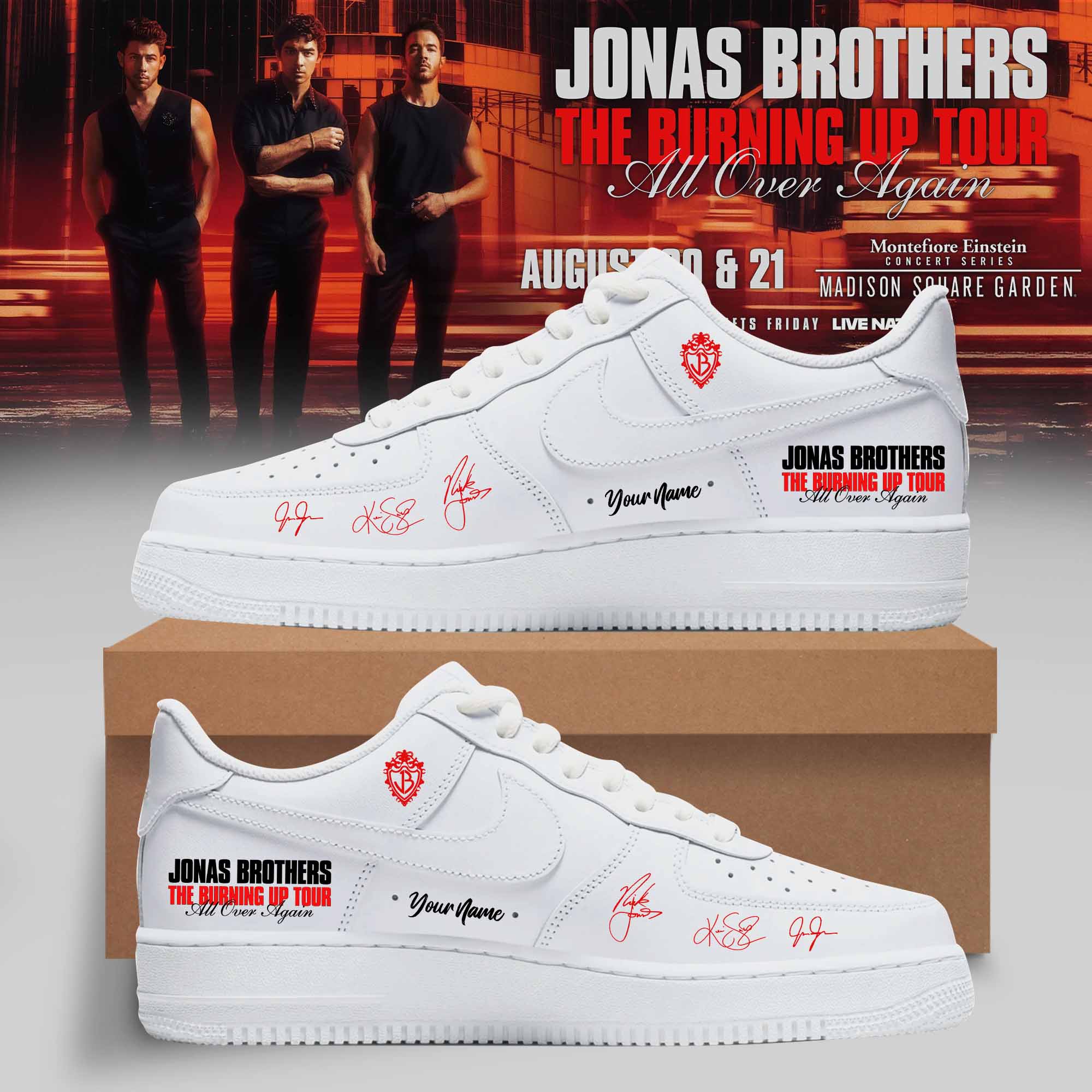 Jonas Brothers The Burning Up Tour Official Signature Sneakers Collection Gifts For Fans