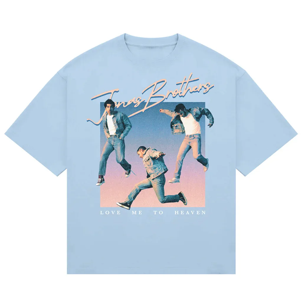 Jonas Brothers Tour Merch 2025 Love Me To Heaven Blue Retro TShirt Xmas Gifts For Husband