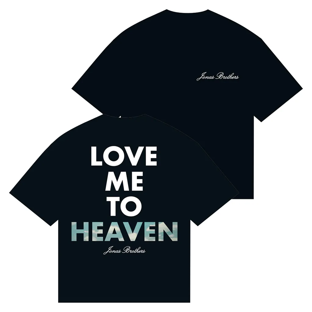 Jonas Brothers Tour Merch 2025 Love Me To Heaven Cloud Single TShirt Xmas Gifts For Fans
