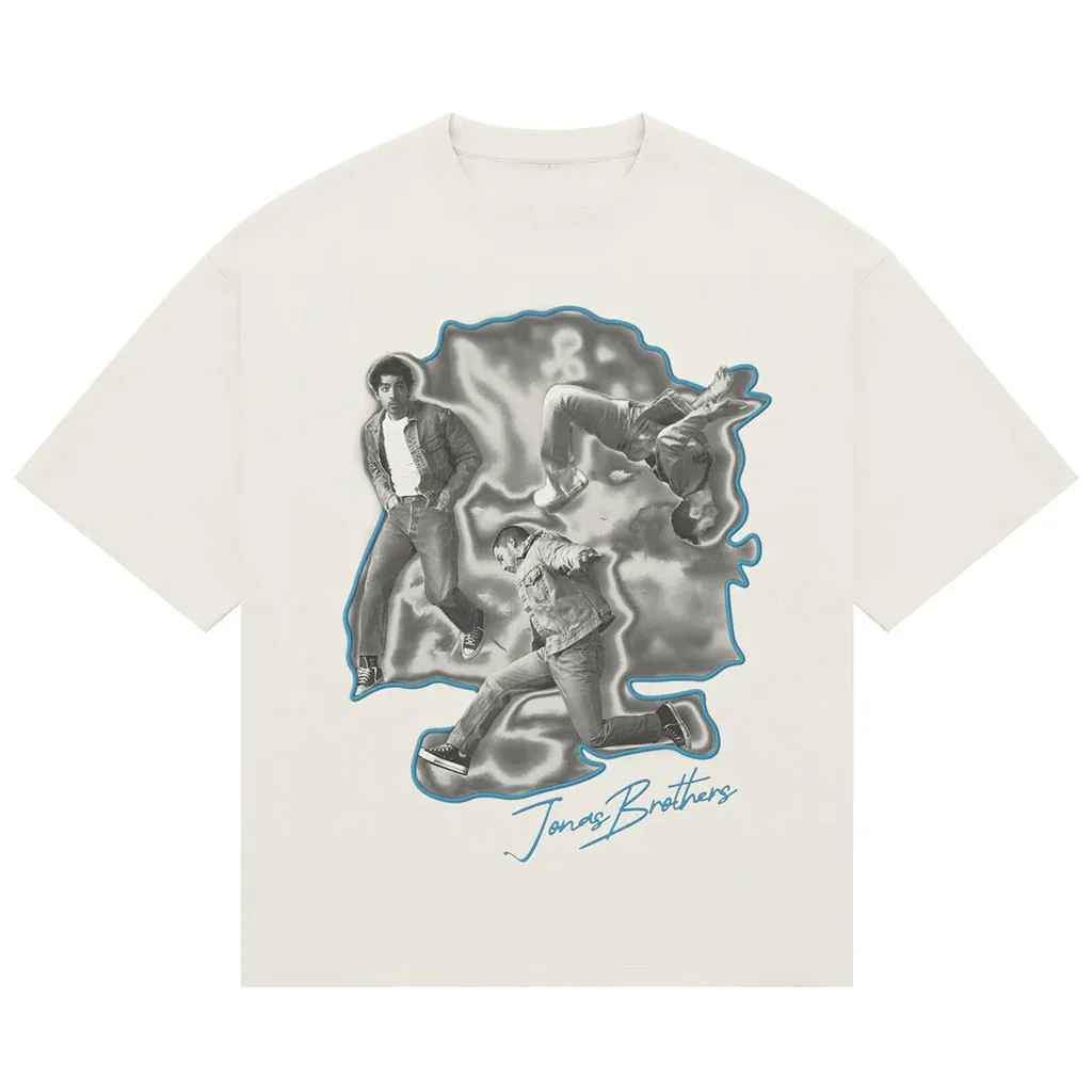 Jonas Brothers Tour Merch 2025 Love Me To Heaven Grey Airbrush TShirt Christmas Gift Ideas