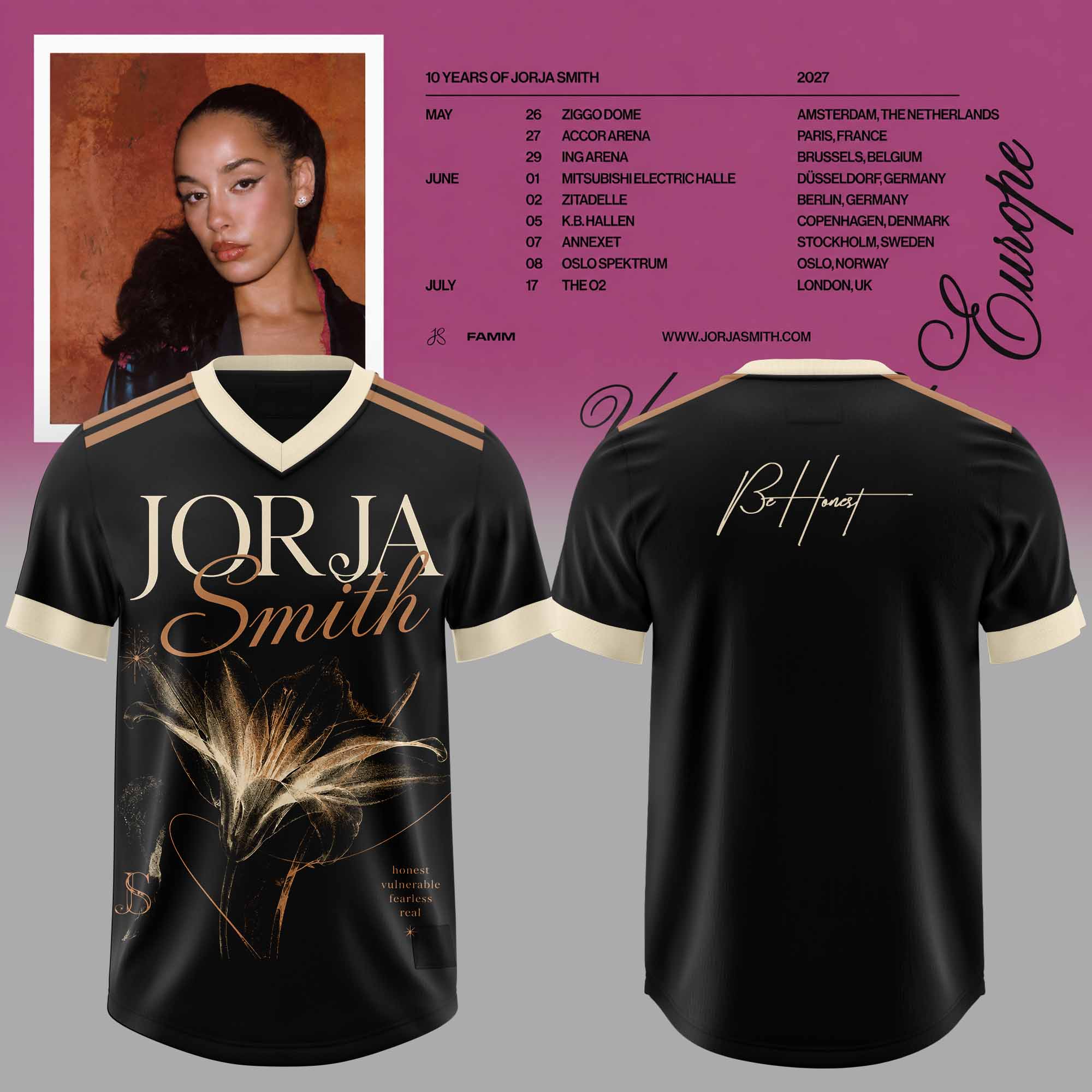 Jorja Smith 10 Years Of Jorja Smith 2027 Tour 3D Football Jersey Music Concert Fan Gift 1 - Unicasport Jorja Smith 10 Years Of Jorja Smith 2027 Tour 3D Football Jersey Music Concert Fan Gift