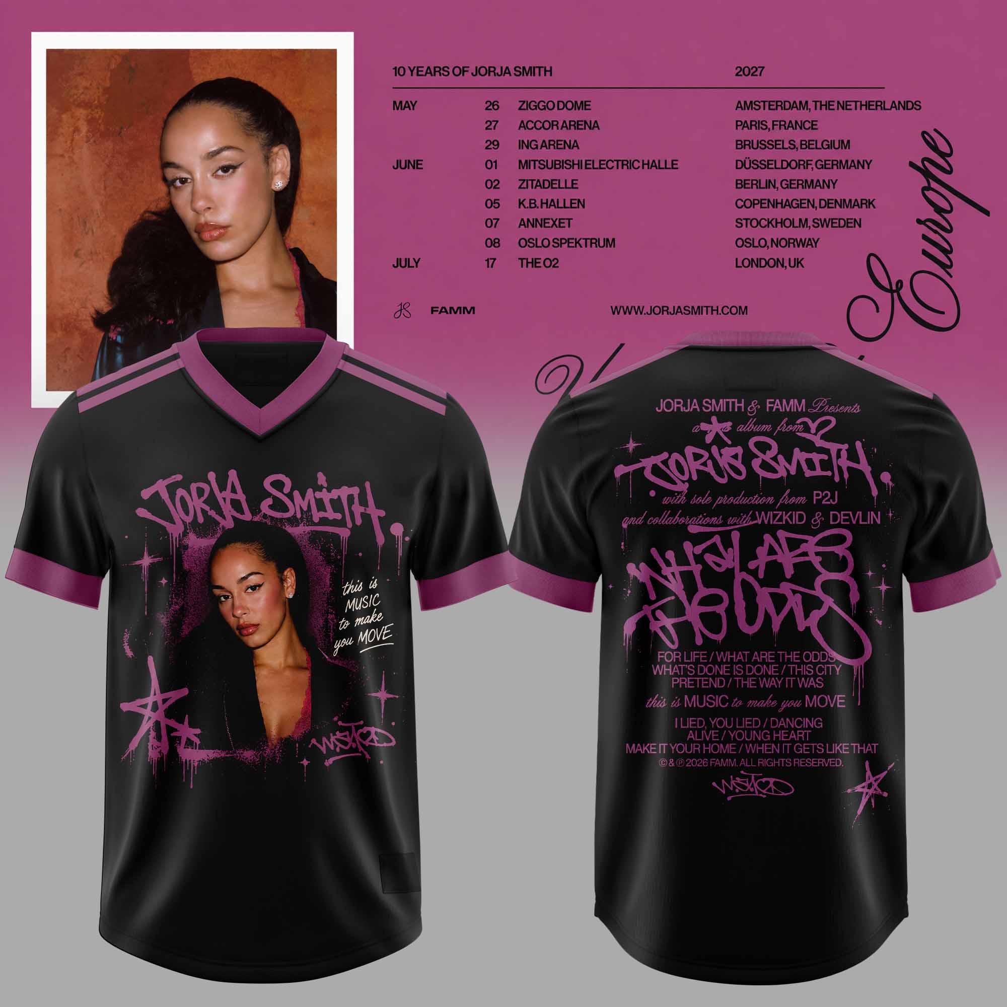 Jorja Smith 10 Years Of Jorja Smith 2027 Tour All Over Print Football Jersey Live Music Fan Apparel 1 - Unicasport Jorja Smith 10 Years Of Jorja Smith 2027 Tour All Over Print Football Jersey Live Music Fan Apparel