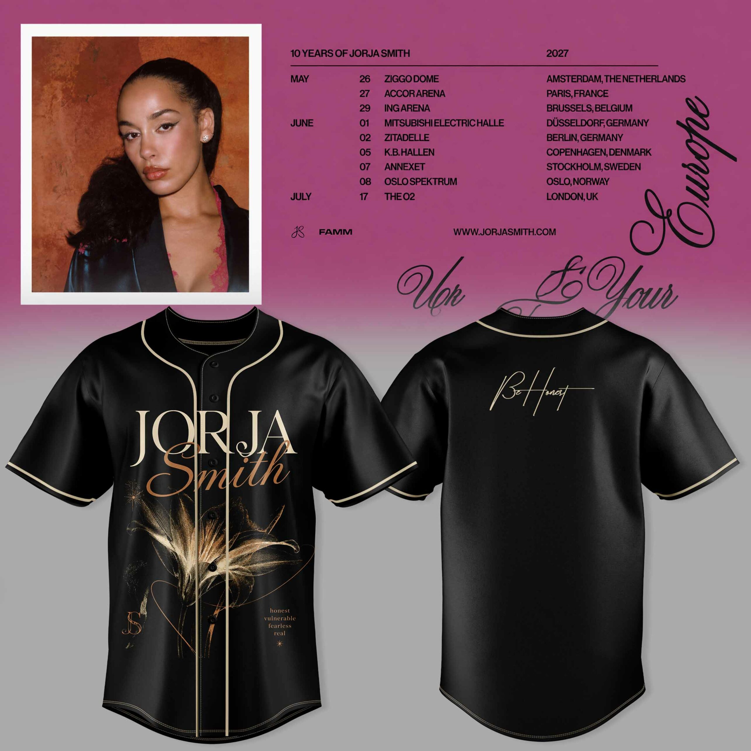Jorja Smith 10 Years Of Jorja Smith 2027 Tour Baseball Jersey All Over Print Music Fan Gift 2 - Unicasport Jorja Smith 10 Years Of Jorja Smith 2027 Tour Baseball Jersey All Over Print Music Fan Gift