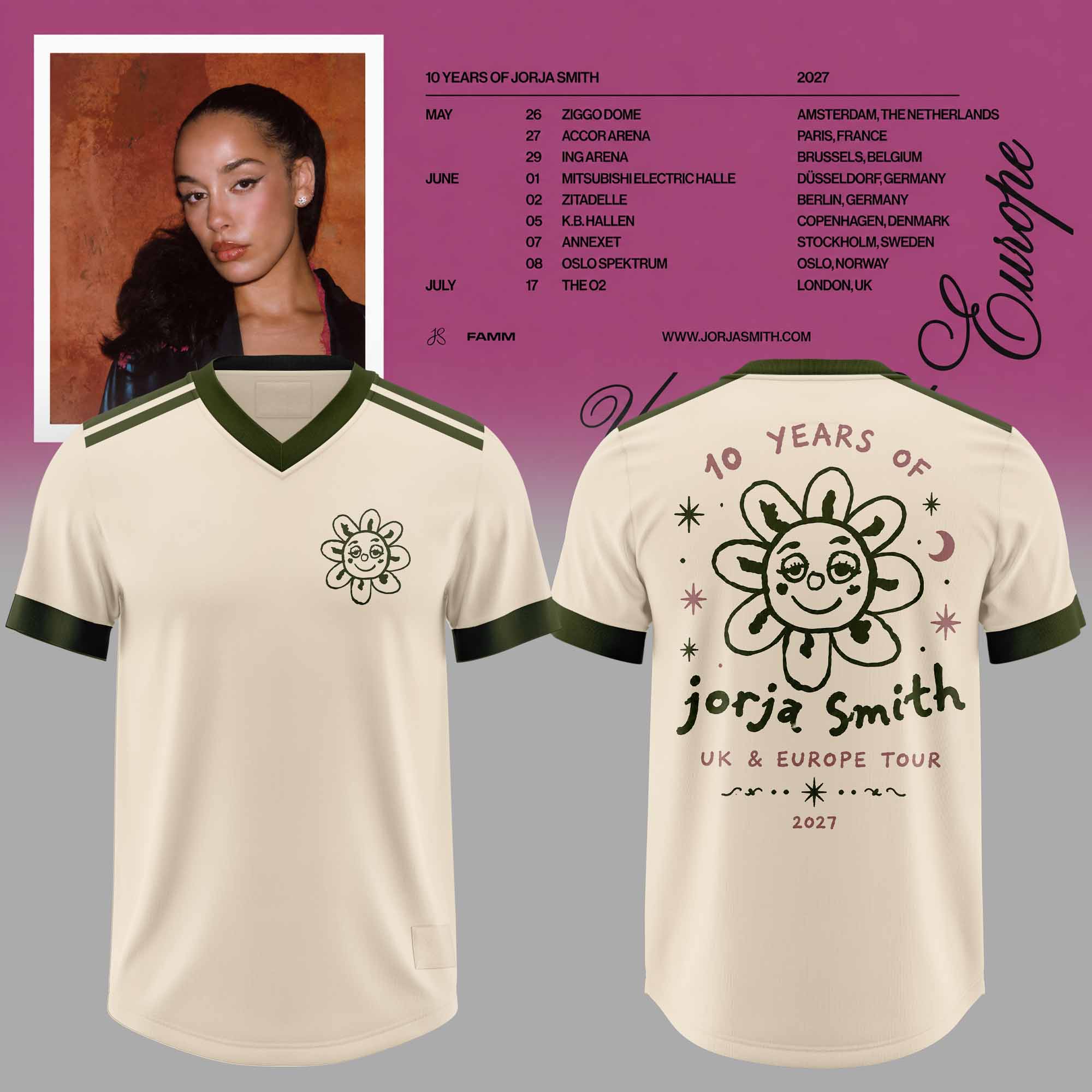 Jorja Smith 10 Years Of Jorja Smith 2027 Tour Football Jersey RB Soul Music Concert Fan Jersey 2 - Unicasport Jorja Smith 10 Years Of Jorja Smith 2027 Tour Football Jersey RB Soul Music Concert Fan Jersey