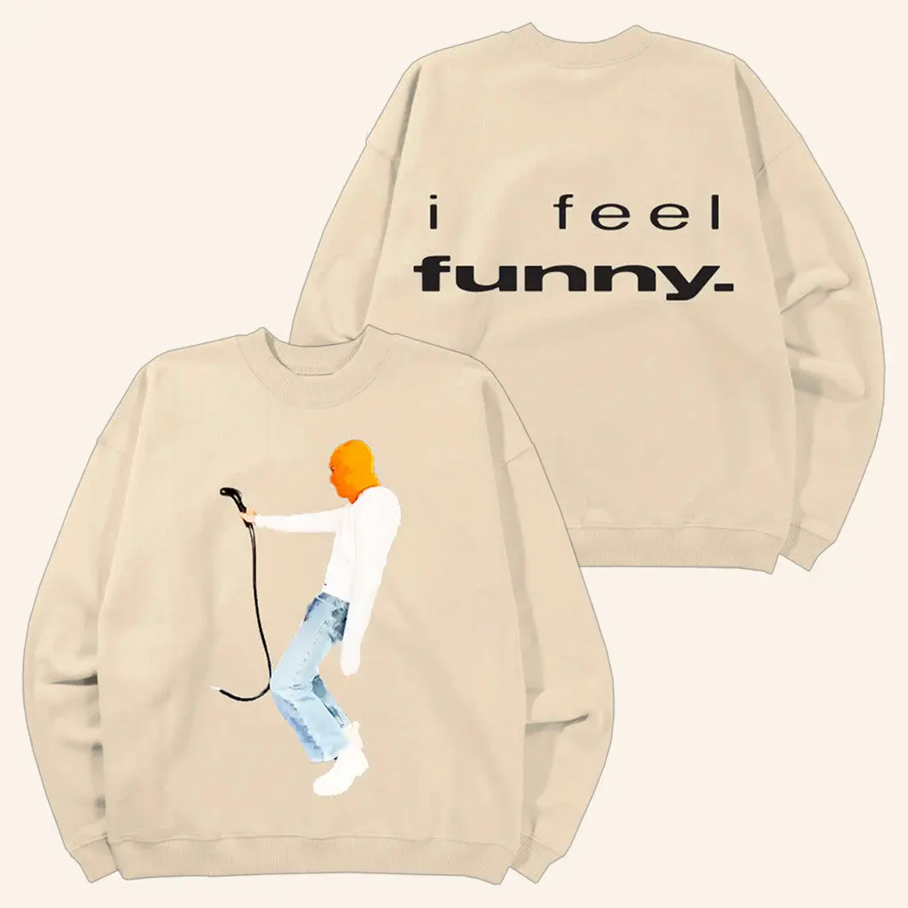 Justin Bieber Merch I Feel Funny Crewneck Sweatshirt Gift Ideas For Girlfriend