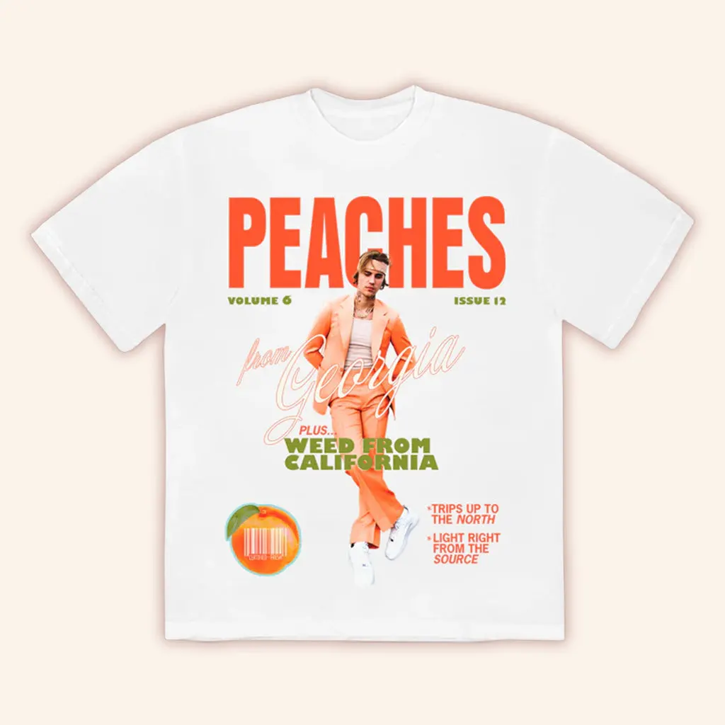 Justin Bieber Merch Peaches TShirt Birthday Gift For Husband