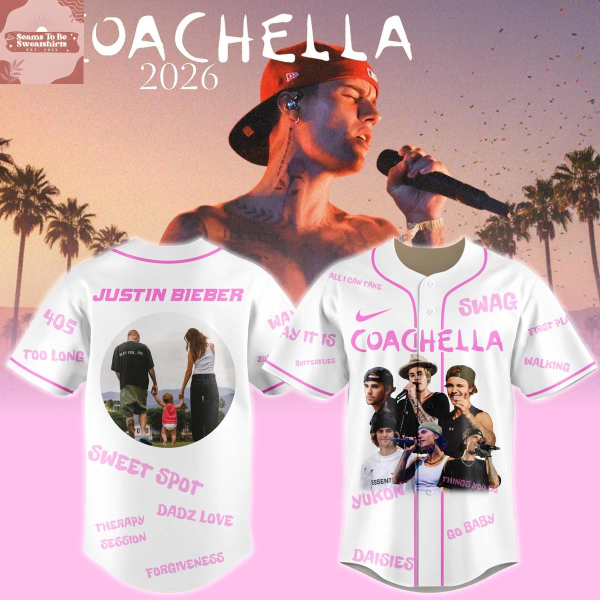 Justin Bieber x Coachella 2026 Desert Vibes Baseball Jersey