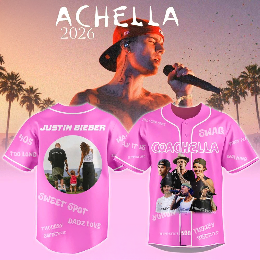 Justin Bieber x Coachella 2026 Pink Desert Dreams Baseball Jersey