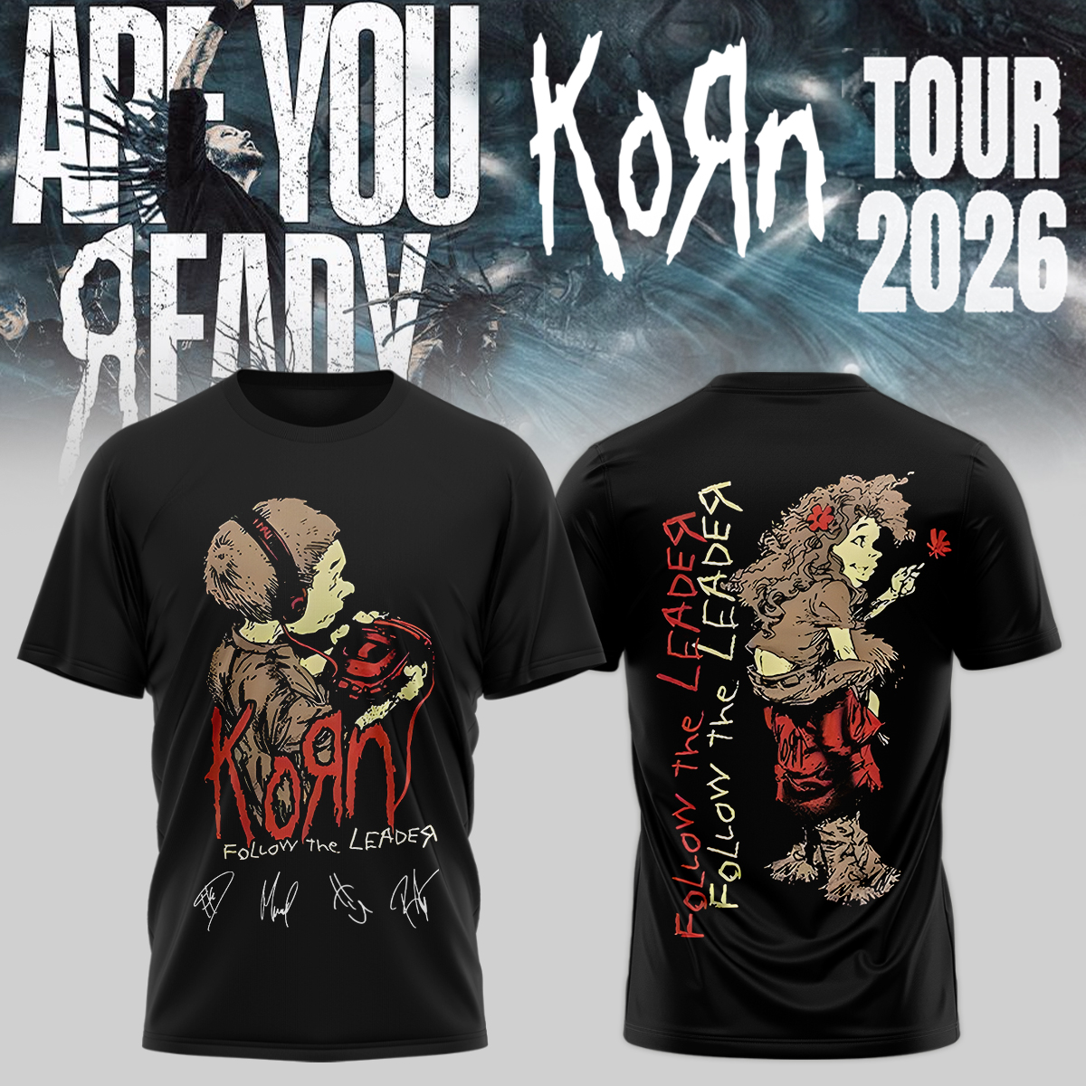 KORN Are You Ready Exclusive Rock Band Graphic T Shirt