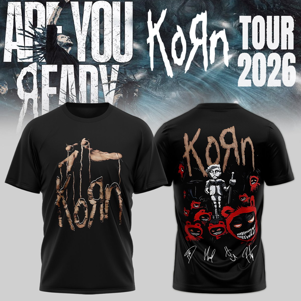 KORN Are You Ready Limited Edition Graphic T Shirt Merchandise