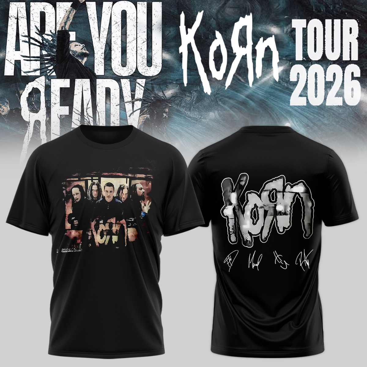 KORN Are You Ready Official Signature Graphic T Shirt Collection