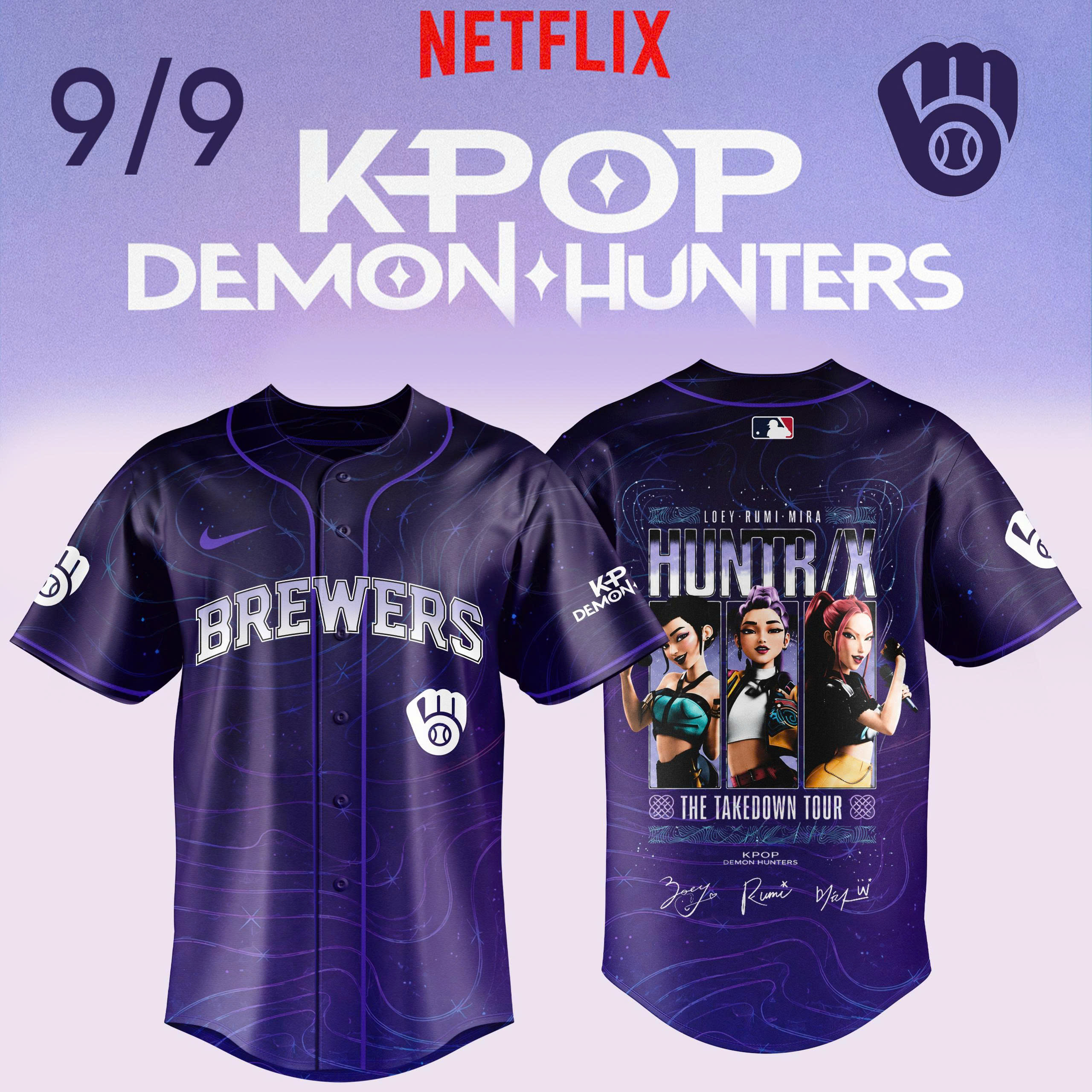 KPop Demon Hunters Night MLB 2026 Exclusive Fan Baseball Jersey