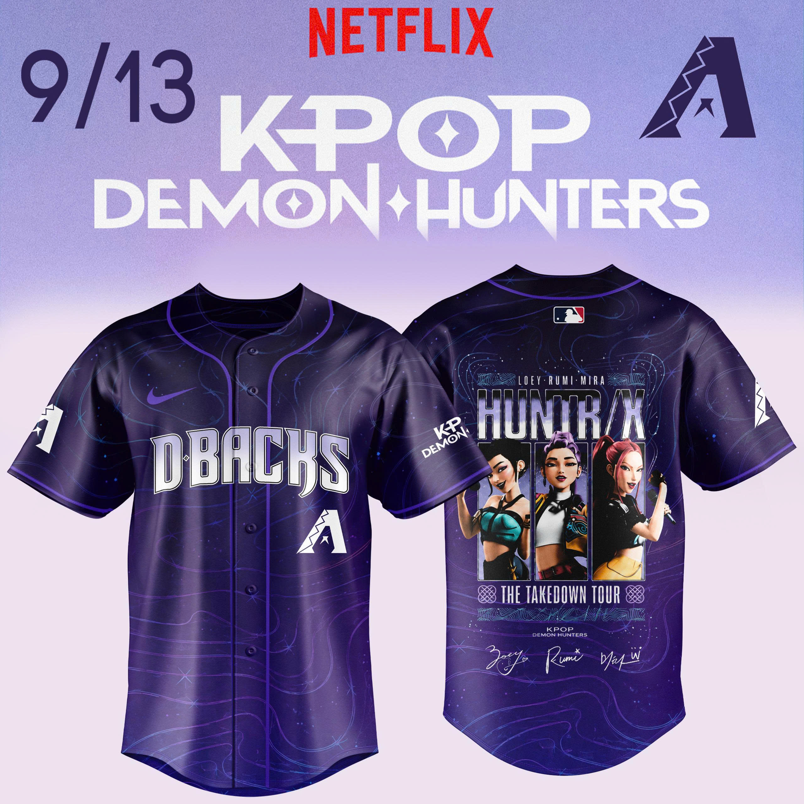 KPop Demon Hunters Night MLB 2026 Limited Release Baseball Jersey