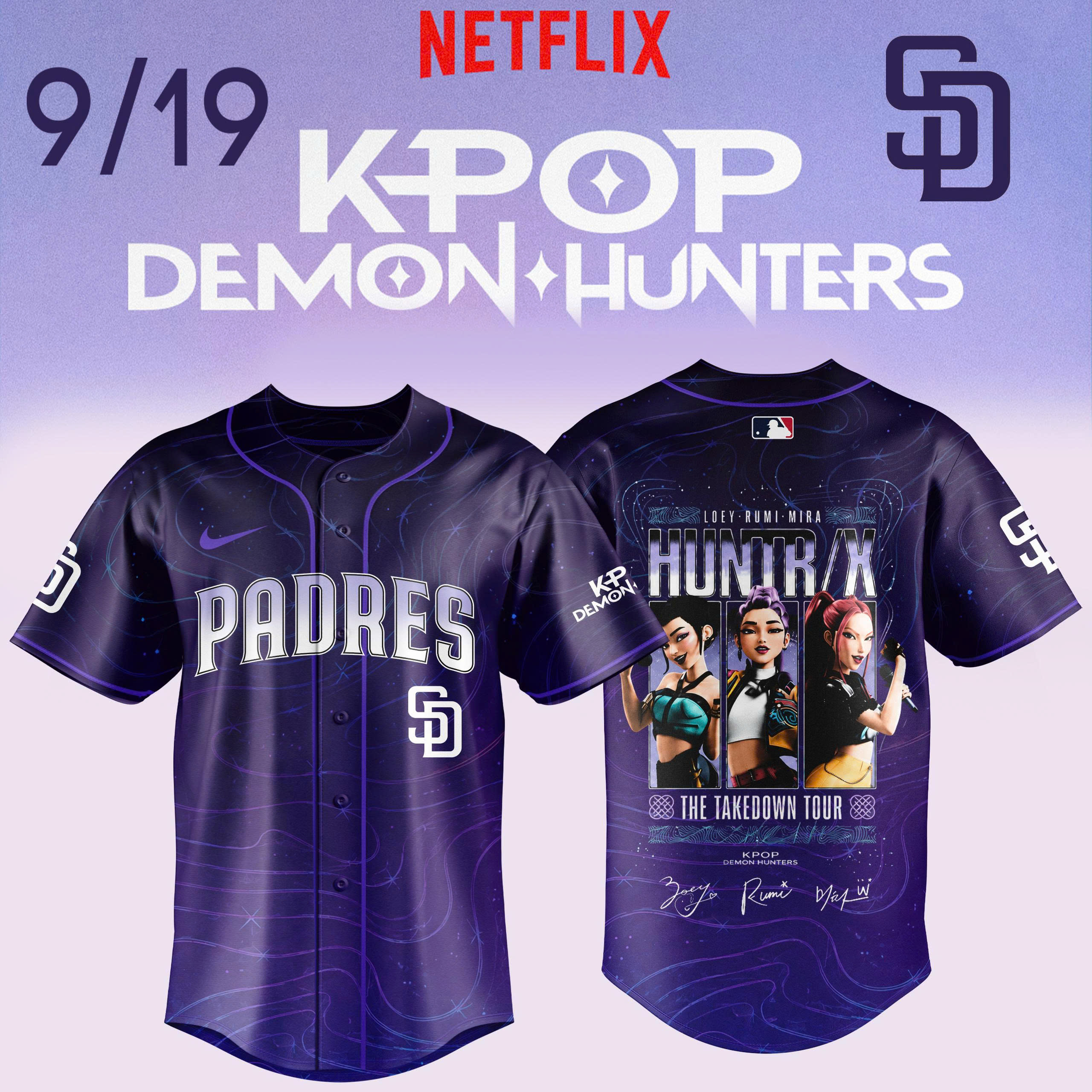 KPop Demon Hunters Night MLB 2026 Signature Baseball Jersey