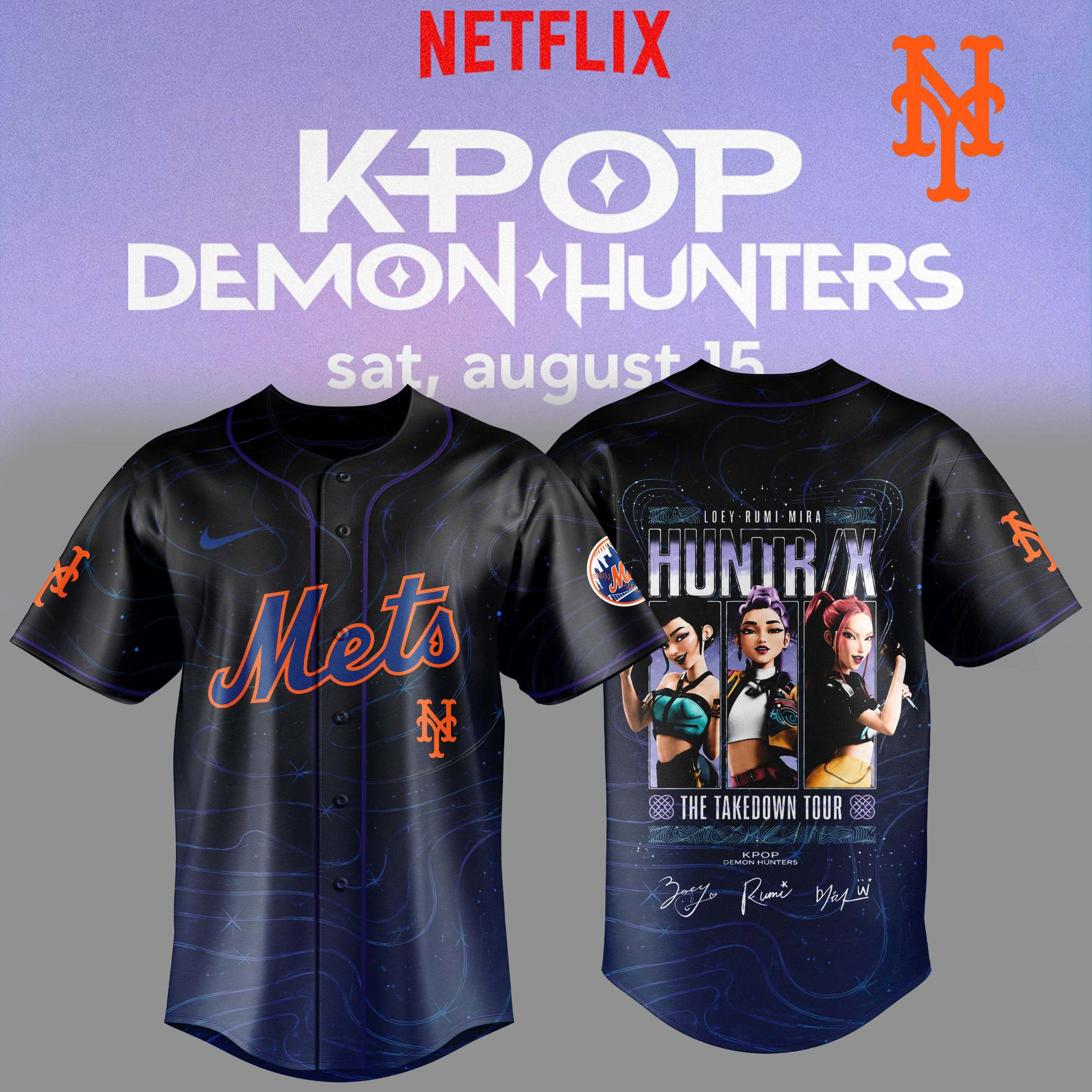KPop Demon Hunters Night x New York Mets Limited Edition Baseball Jersey