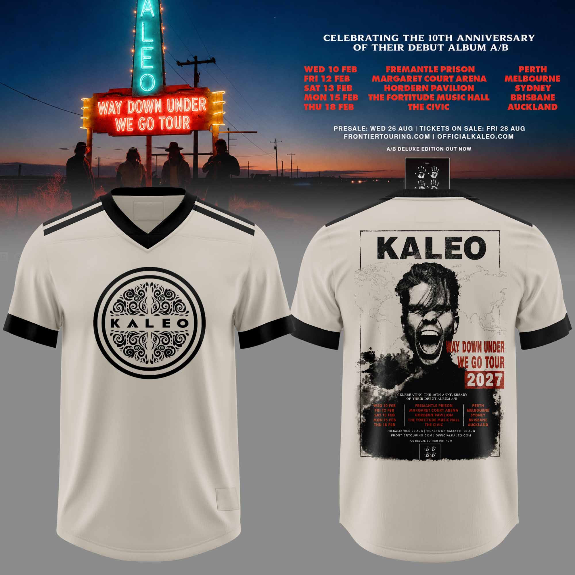 Kaleo Way Down Under We Go Tour 2027 Cream Portrait Football Jersey Music Fan Apparel 1 - Unicasport Kaleo Way Down Under We Go Tour 2027 Cream Portrait Football Jersey Music Fan Apparel