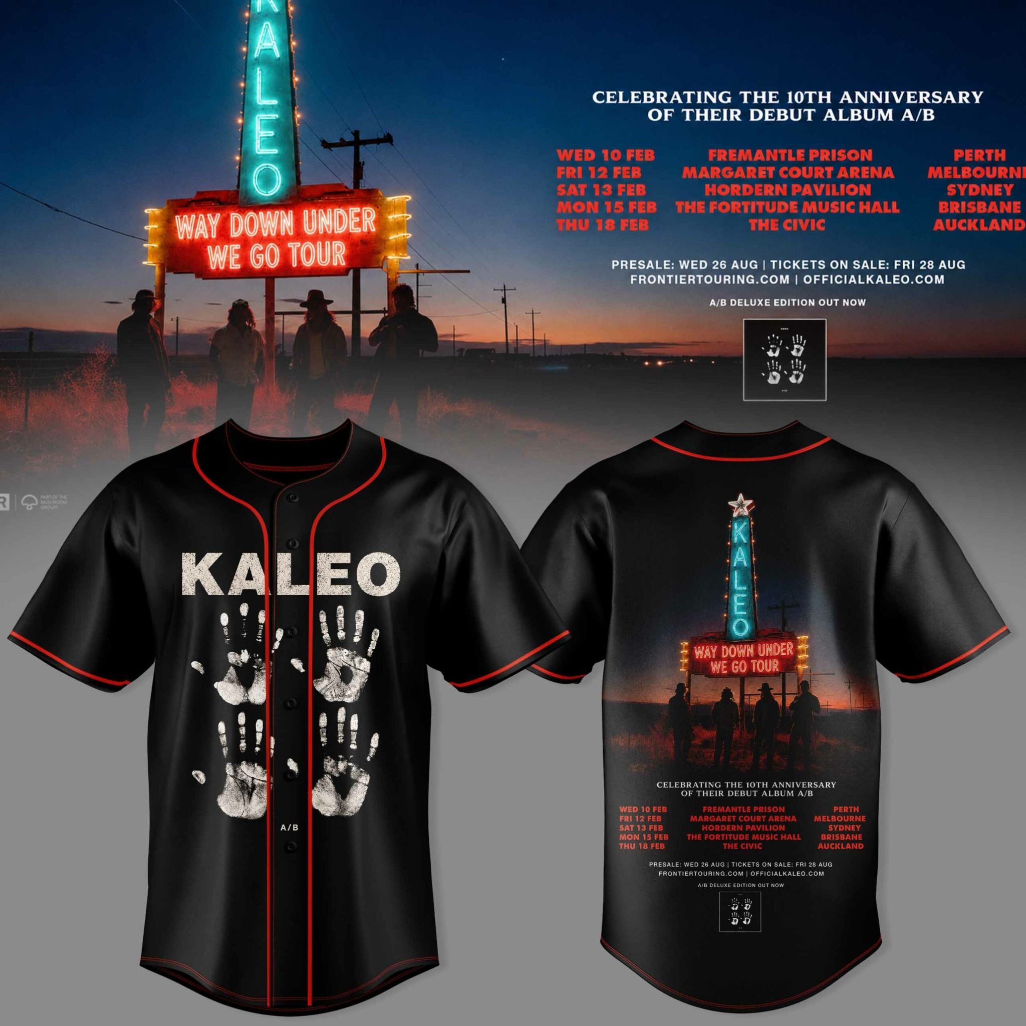 Kaleo Way Down Under We Go Tour Black Handprint Baseball Jersey Music Concert Fan Apparel 1 - Unicasport Kaleo Way Down Under We Go Tour Black Handprint Baseball Jersey Music Concert Fan Apparel