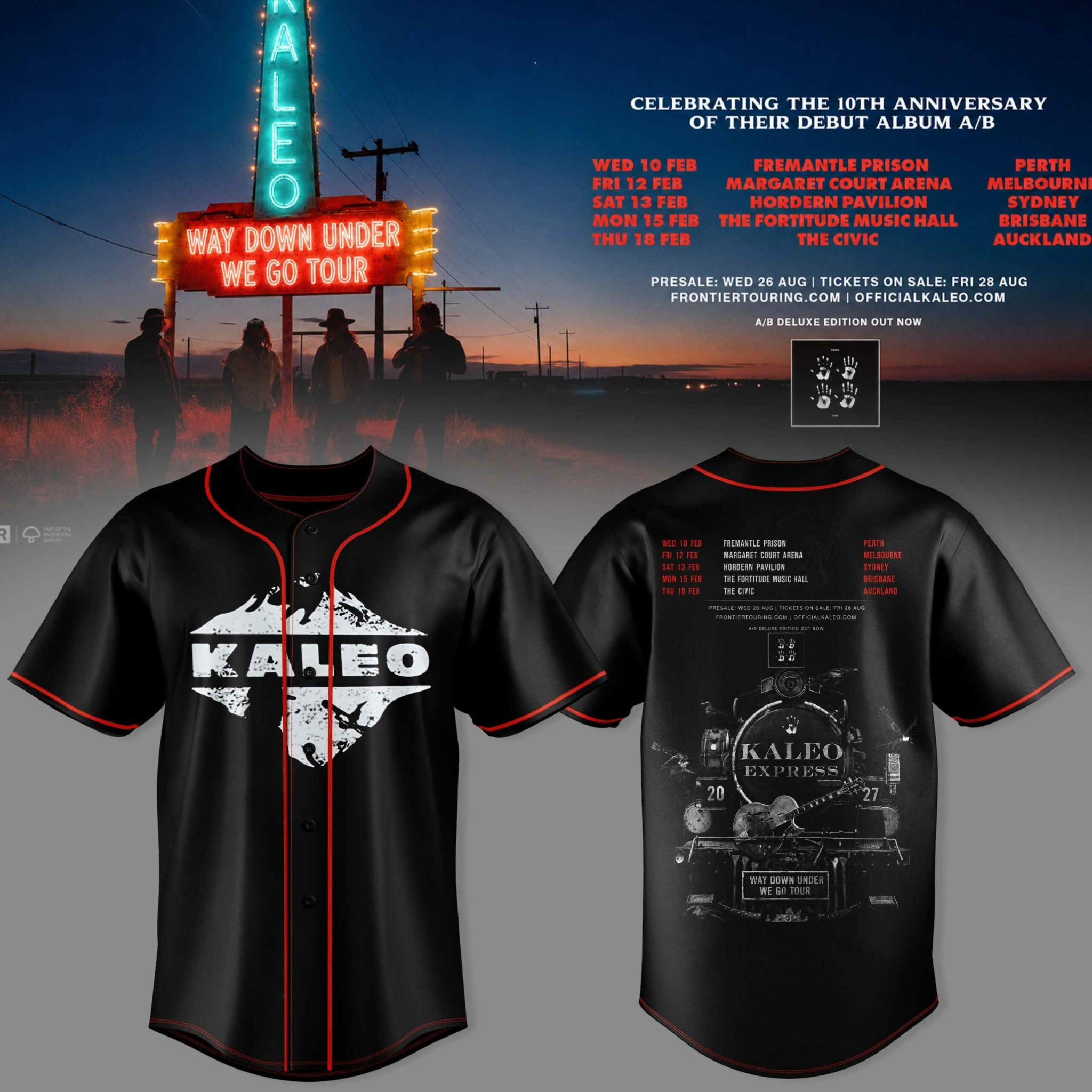 Kaleo Way Down Under We Go Tour Black Mountain Logo Baseball Jersey Rock Music Fan Apparel 2 - Unicasport Kaleo Way Down Under We Go Tour Black Mountain Logo Baseball Jersey Rock Music Fan Apparel