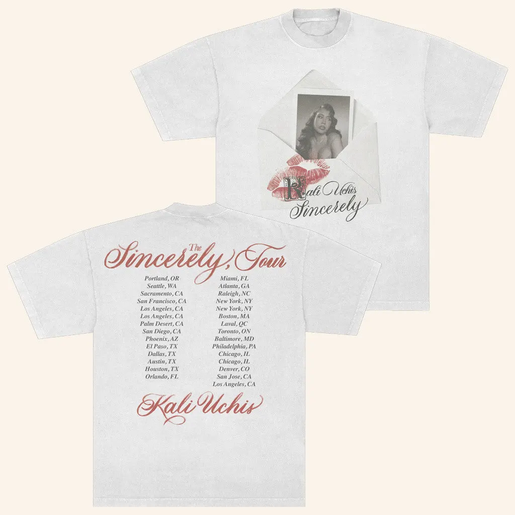 Kali Uchis Merch Sincerely Tour Envelope White Tee TShirt Gifts For Her