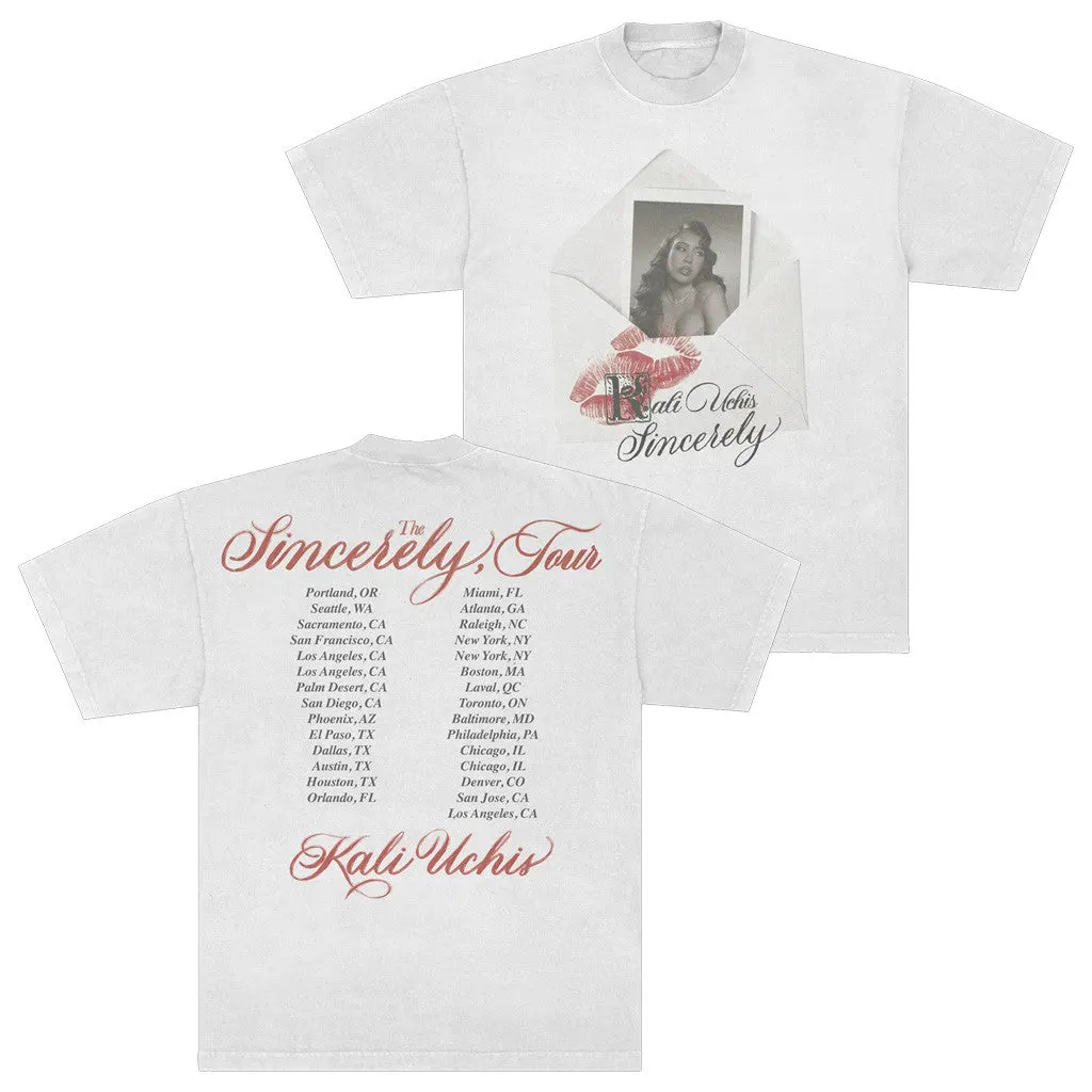 Kali Uchis Tour Merch 2025 Sincerely Tour Envelope TShirt Gifts For Girlfriend