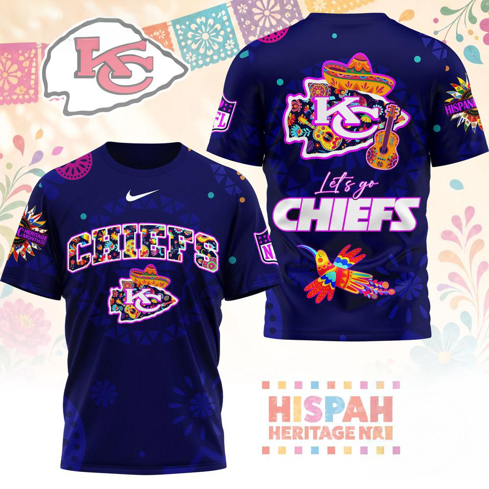 Kansas City Chiefs 2026 NFL Hispanic Heritage Fiesta Premium 3D Graphic T Shirt